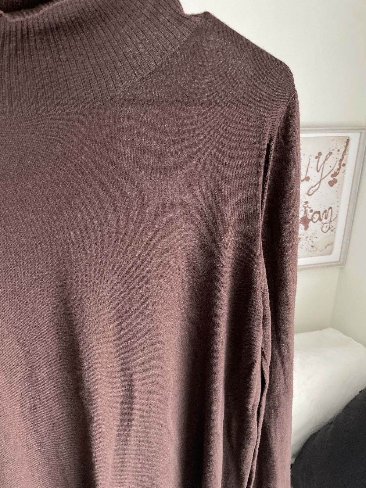 Rick Owens Mainline thin lightweight cut out sweater pullover mock top Size US M / EU 48-50 / 2 - 18 Thumbnail
