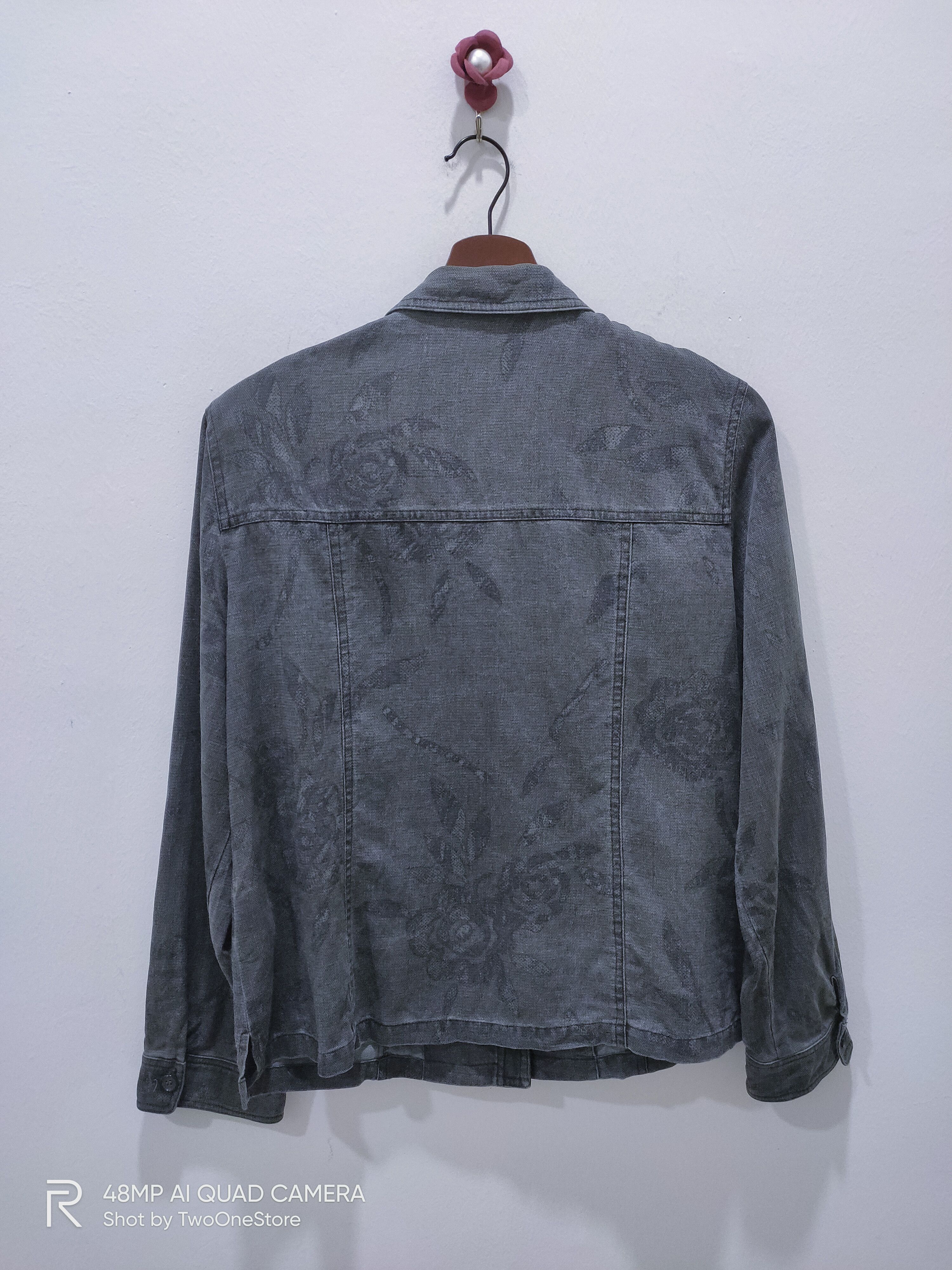 Japanese Brand Rare ROSASE CLUB Floral Rose Fullprinted Chore Denim Jacket Size M / US 6-8 / IT 42-44 - 11 Thumbnail