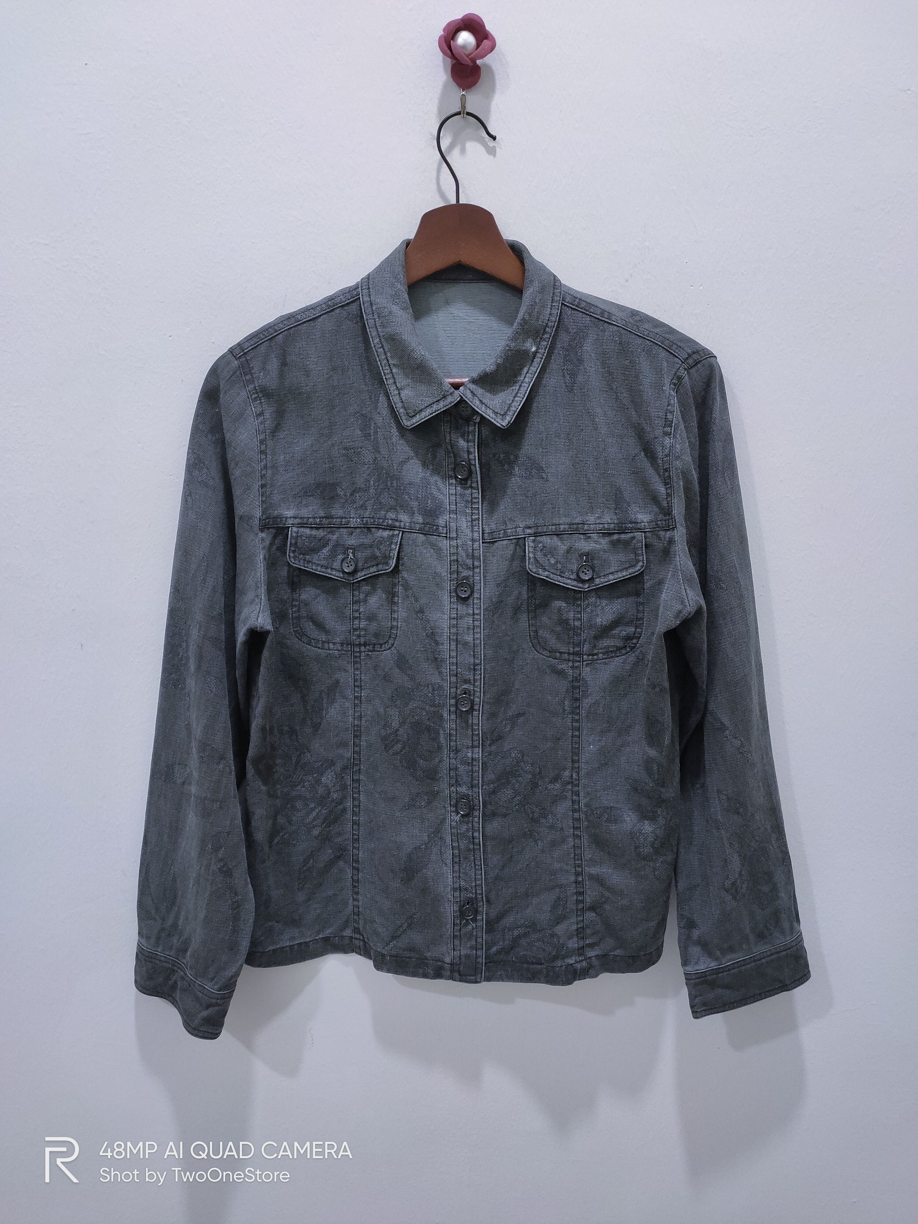 Japanese Brand Rare ROSASE CLUB Floral Rose Fullprinted Chore Denim Jacket Size M / US 6-8 / IT 42-44 - 1 Thumbnail