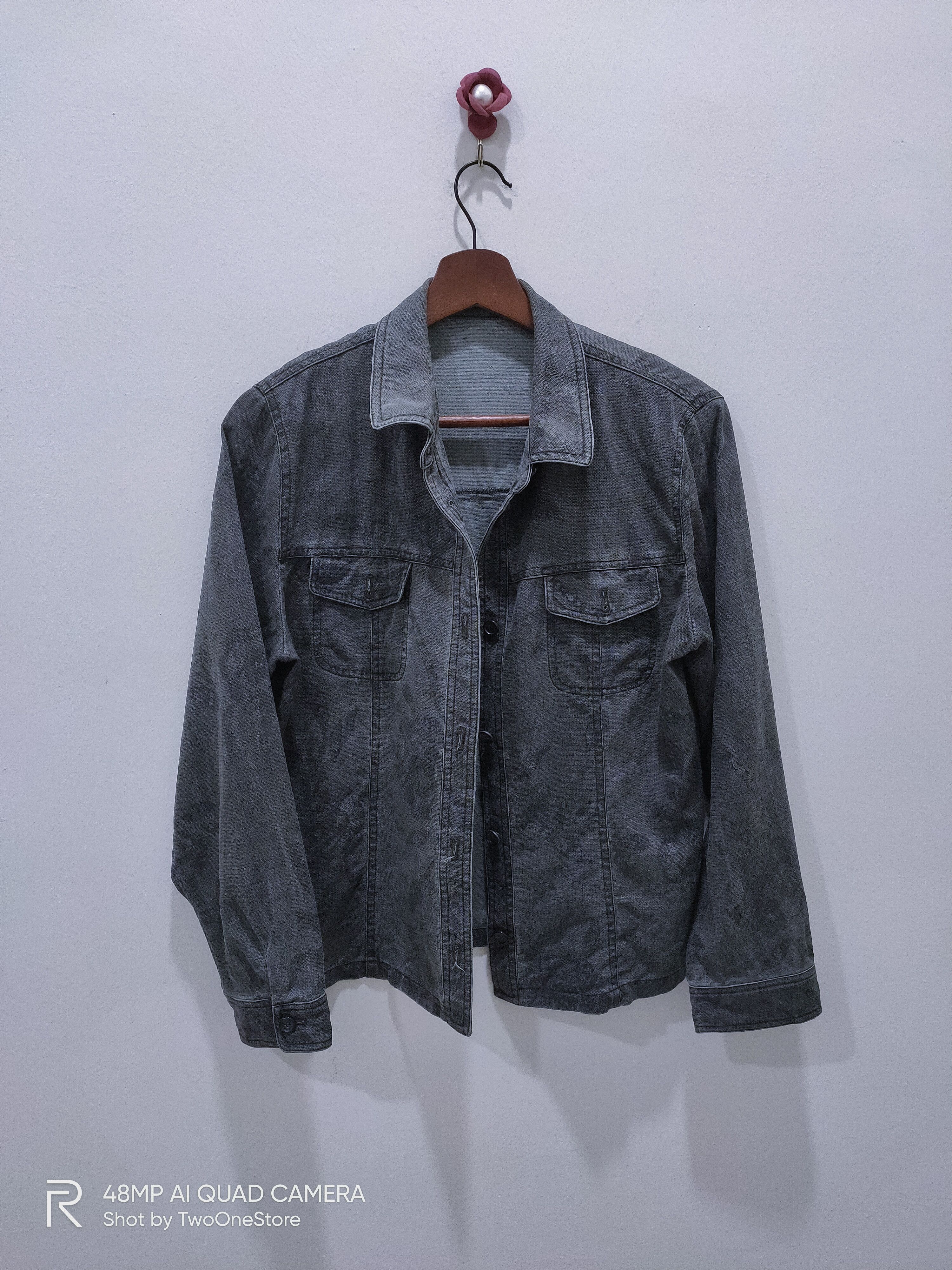 Japanese Brand Rare ROSASE CLUB Floral Rose Fullprinted Chore Denim Jacket Size M / US 6-8 / IT 42-44 - 14 Thumbnail