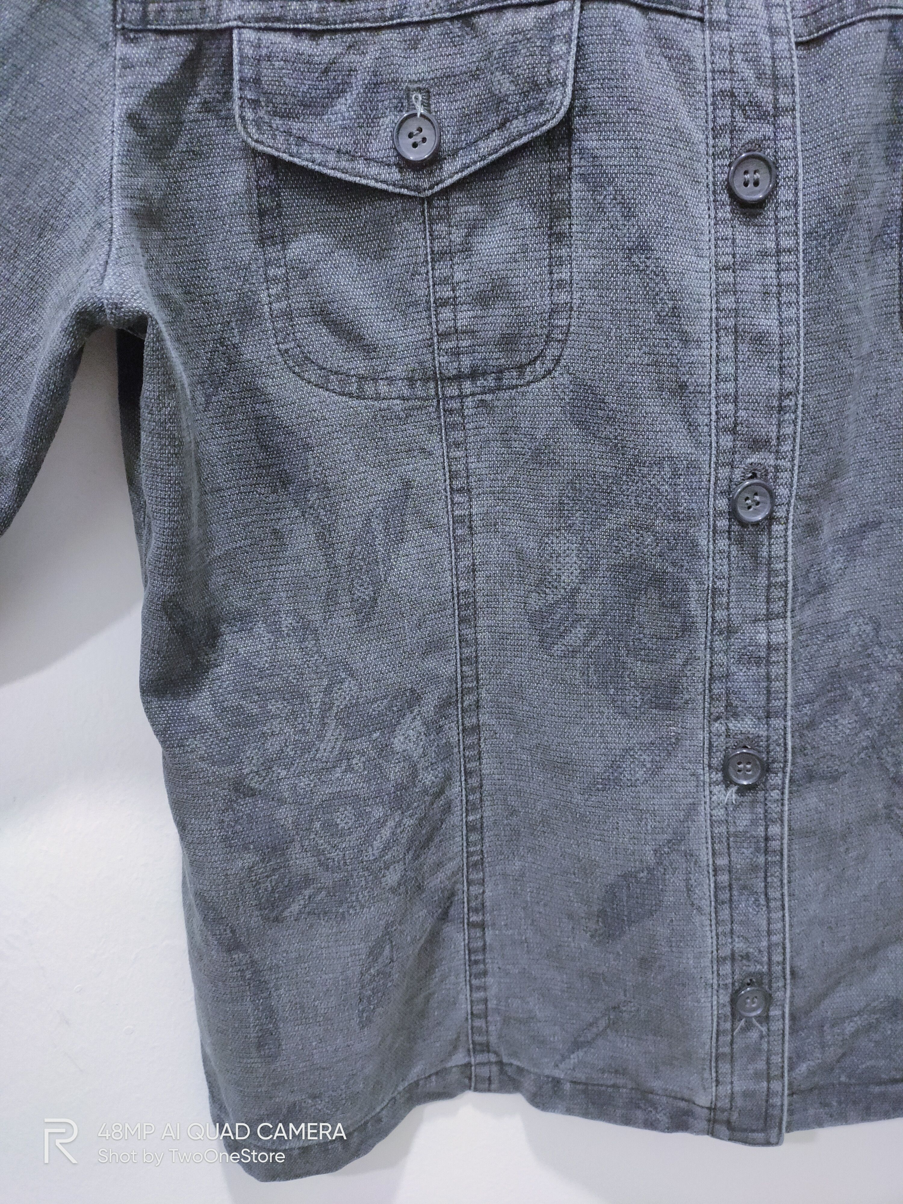 Japanese Brand Rare ROSASE CLUB Floral Rose Fullprinted Chore Denim Jacket Size M / US 6-8 / IT 42-44 - 2 Thumbnail