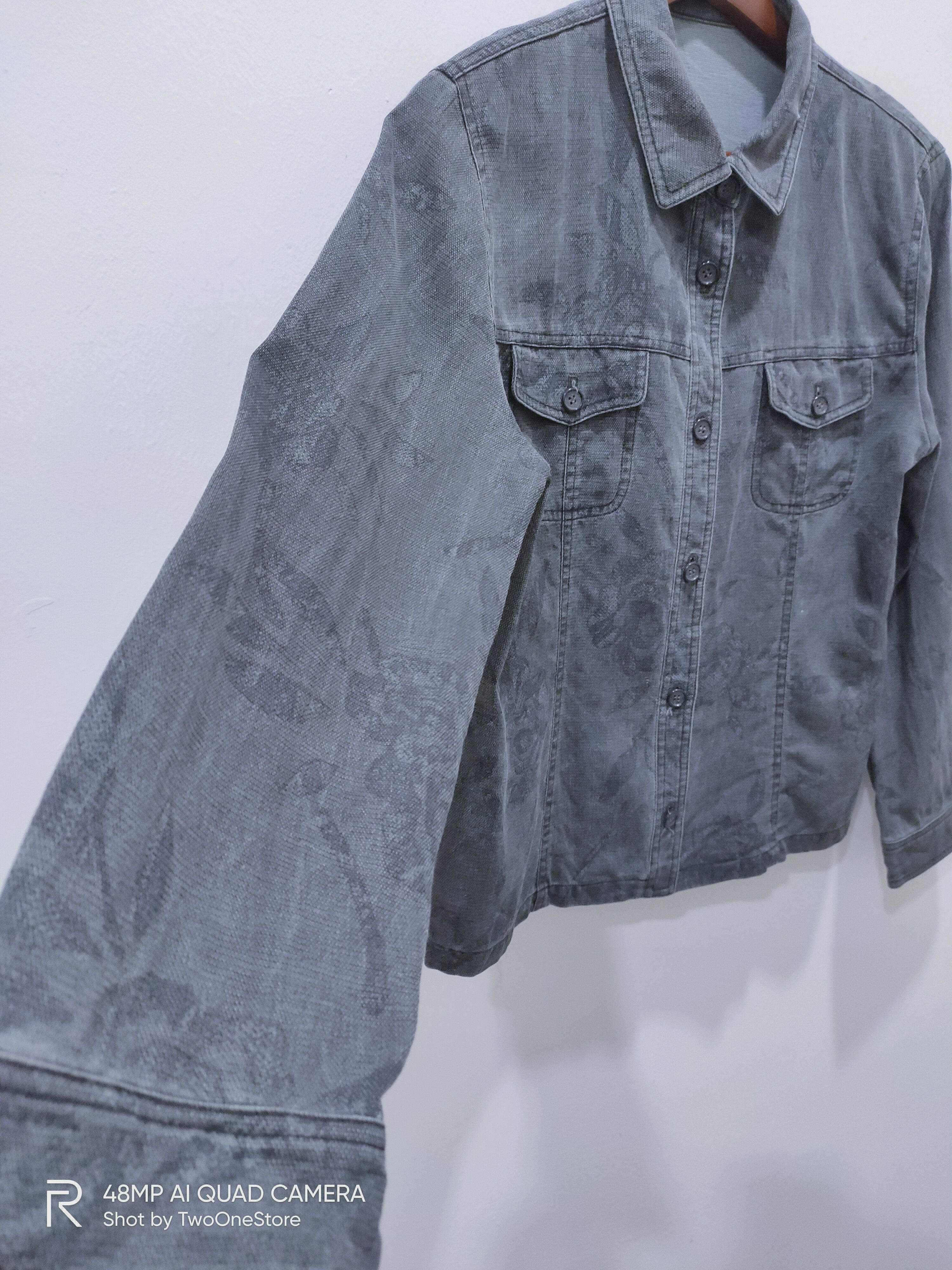 Japanese Brand Rare ROSASE CLUB Floral Rose Fullprinted Chore Denim Jacket Size M / US 6-8 / IT 42-44 - 7 Thumbnail
