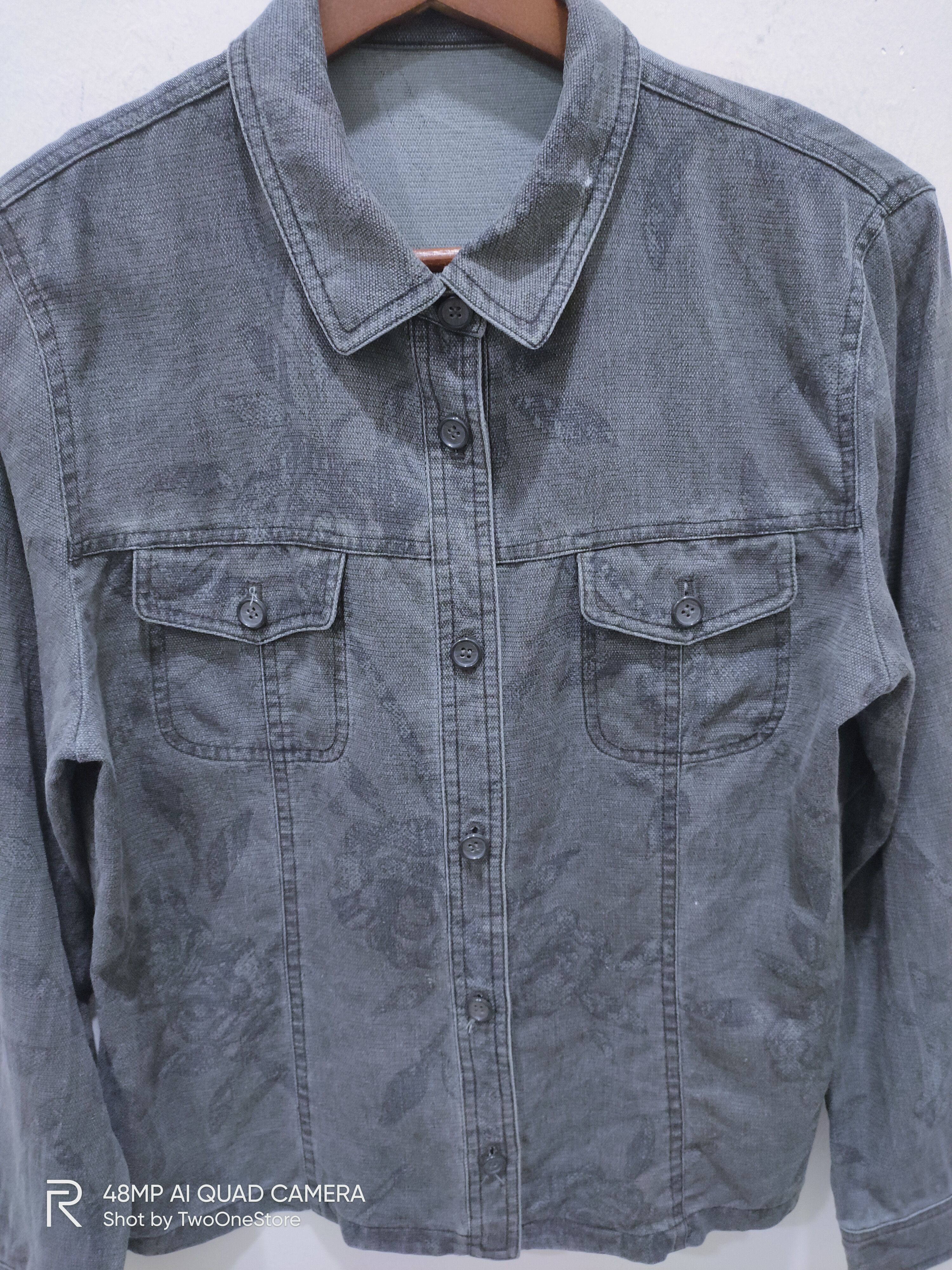 Japanese Brand Rare ROSASE CLUB Floral Rose Fullprinted Chore Denim Jacket Size M / US 6-8 / IT 42-44 - 4 Thumbnail