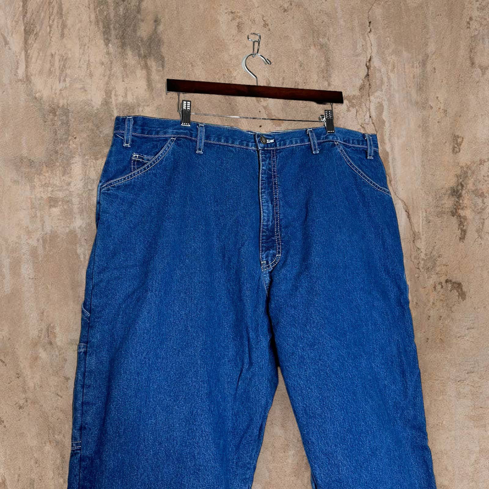 Vintage Dickies Flannel Lined Carpenter Jeans Dark Work Wear Denim Size US 44 / EU 60 - 4 Thumbnail