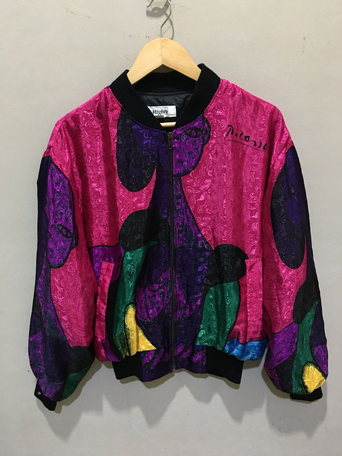 Vintage Vintage Picasso Satin Bomber Windbraker Jacket Men’s XL Size US L / EU 52-54 / 3 - 1 Thumbnail