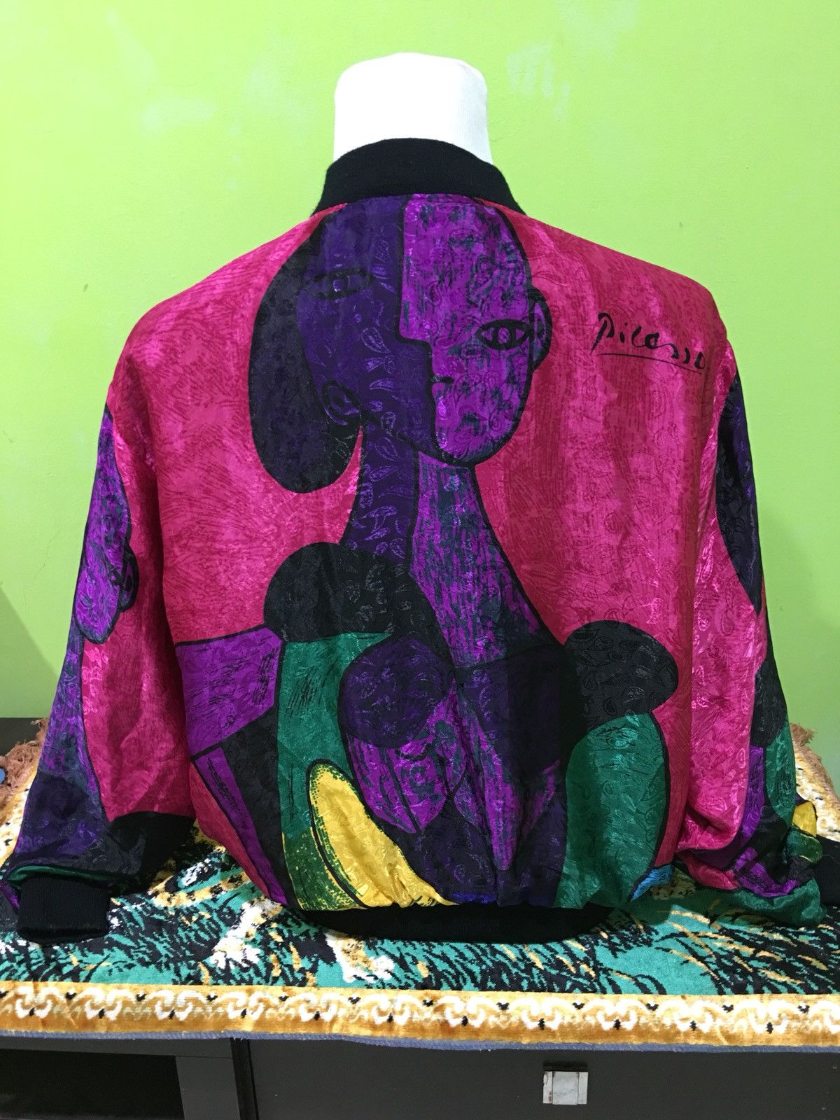 Vintage Vintage Picasso Satin Bomber Windbraker Jacket Men’s XL Size US L / EU 52-54 / 3 - 4 Thumbnail