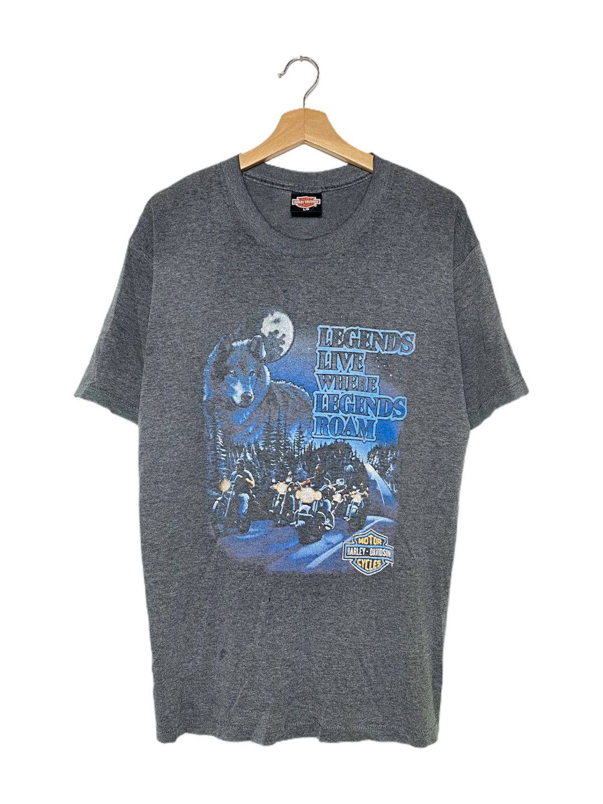 Harley Davidson × Vintage Vintage Harley Davidson Wolf 3D Emblem Tees Size US L / EU 52-54 / 3 - 1 Thumbnail