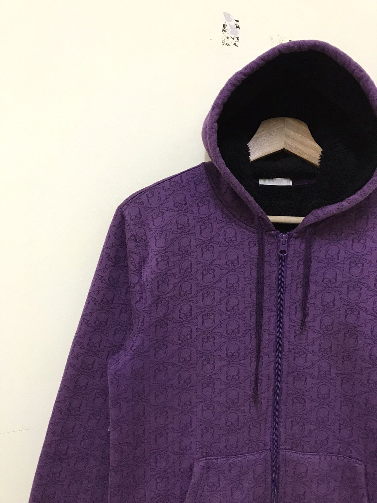 Vintage Vintage Japanese Brand Skulls Full Print Hoodie Fleece Linin Size US M / EU 48-50 / 2 - 5 Thumbnail