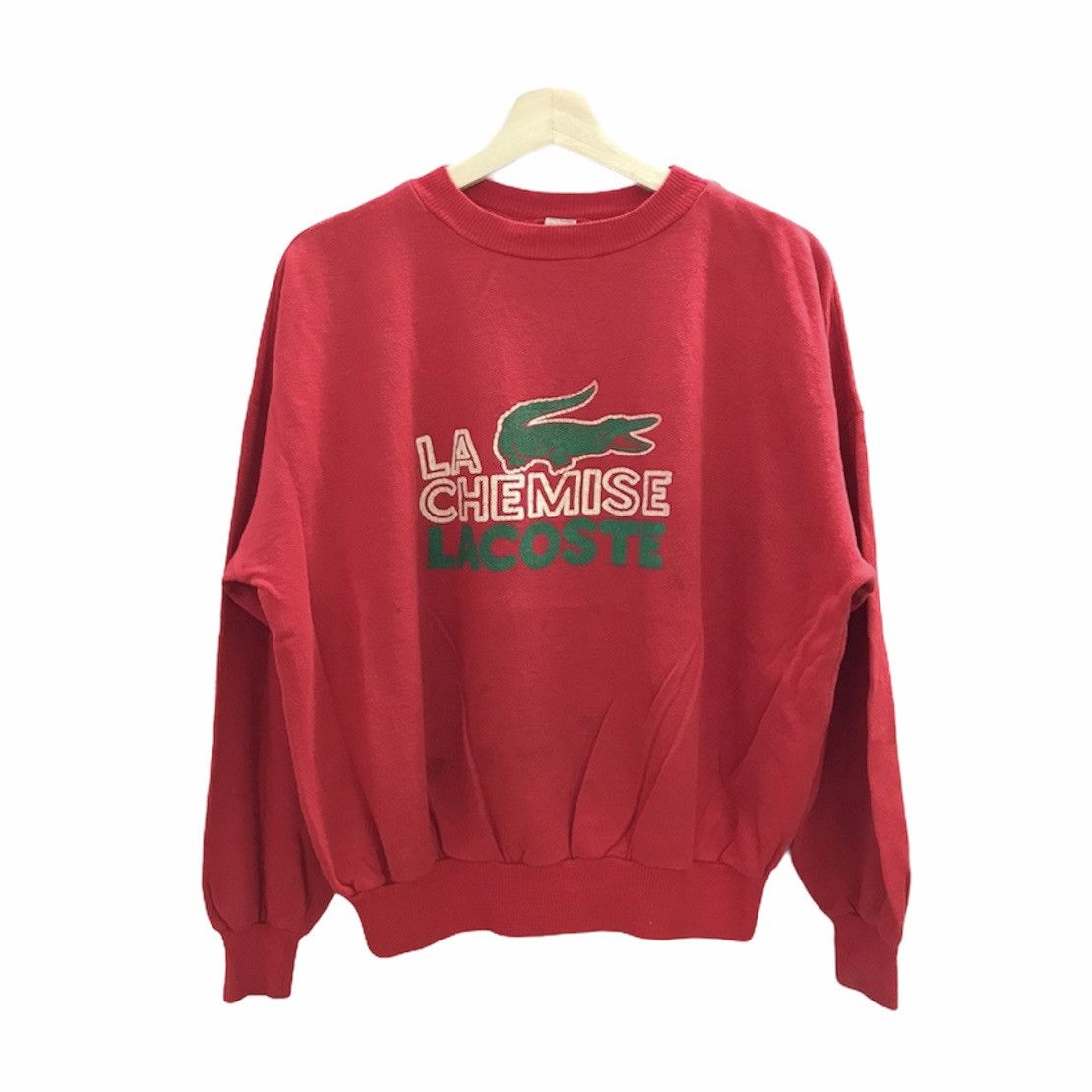 image of Italian Designers x Lacoste Vintage 80's Lacoste Sweatshirt in Red, Men's (Size Large)