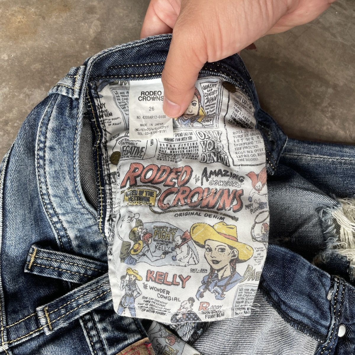 Japanese Brand Vintage Rodeo Crowns Distressed Denim Jeans Pants THRASHED Size US 29 - 9 Thumbnail