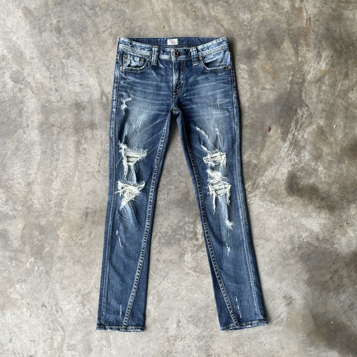 Japanese Brand Vintage Rodeo Crowns Distressed Denim Jeans Pants THRASHED Size US 29 - 1 Thumbnail
