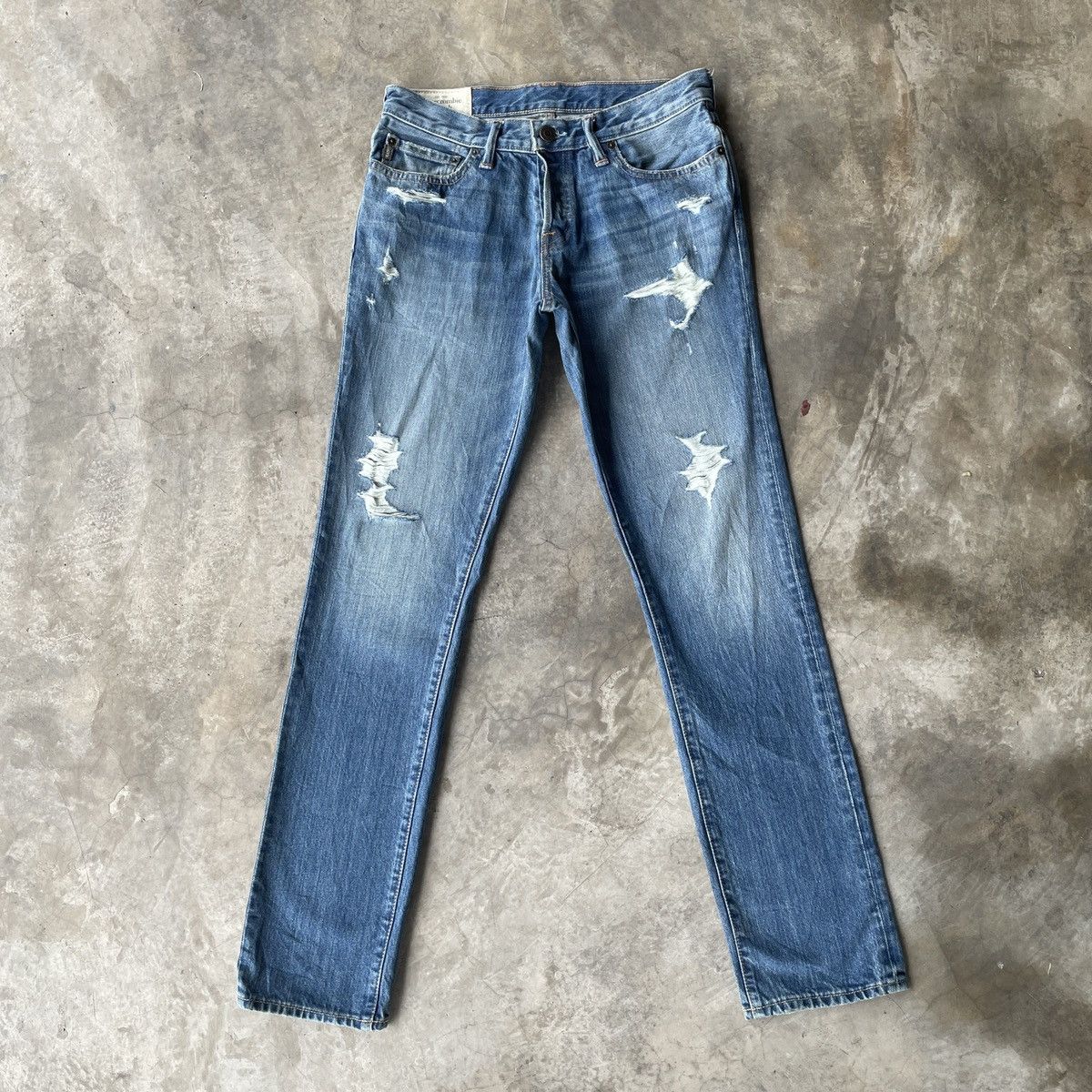 image of Abercrombie Fitch x Distressed Denim Vintage Abercrombie&fitch Distressed Denim Jeans Pants W30 in 