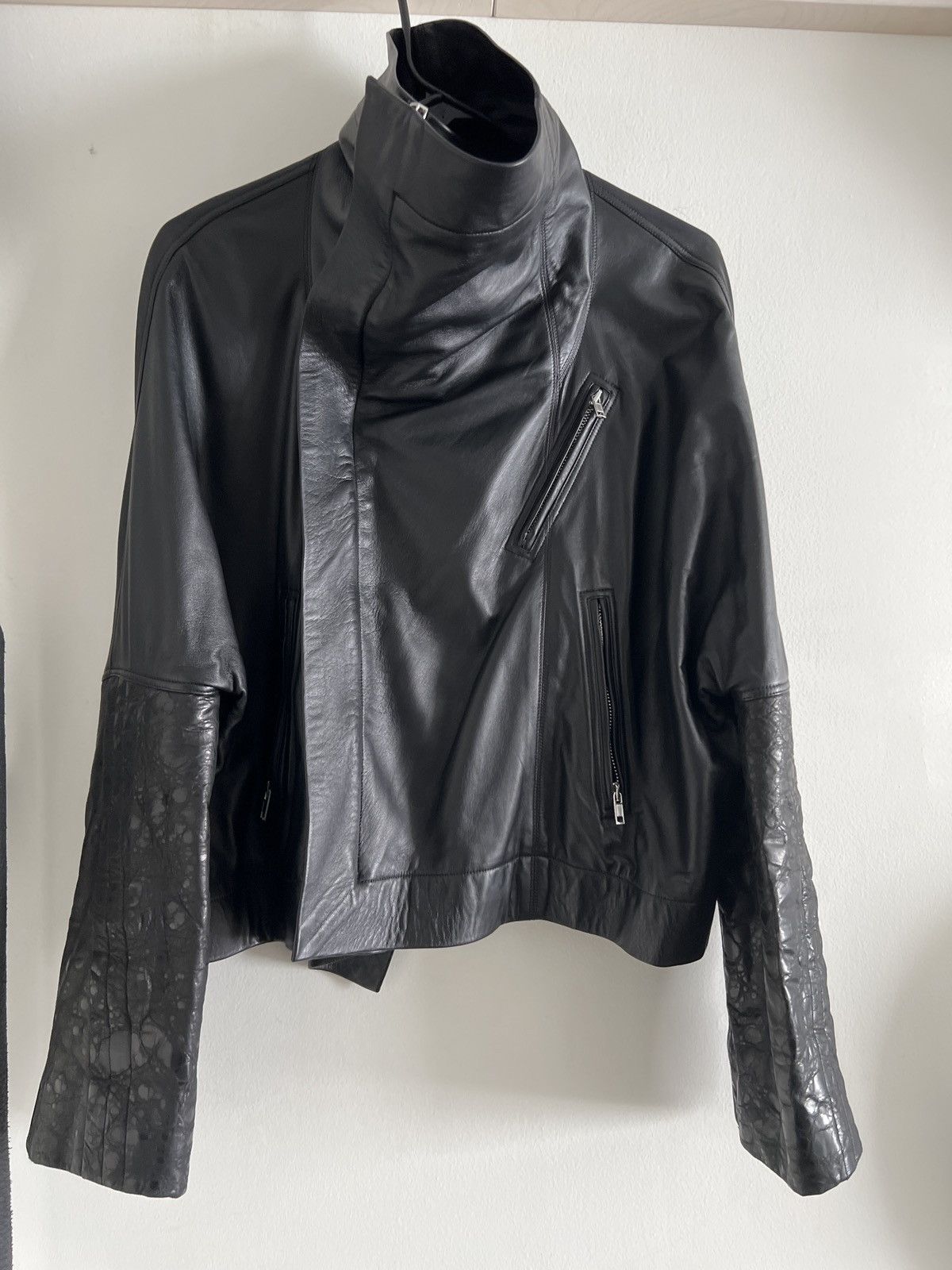 Rick Owens PERFORMA dual leather black jacket coat Size US M / EU 48-50 / 2 - 2 Thumbnail