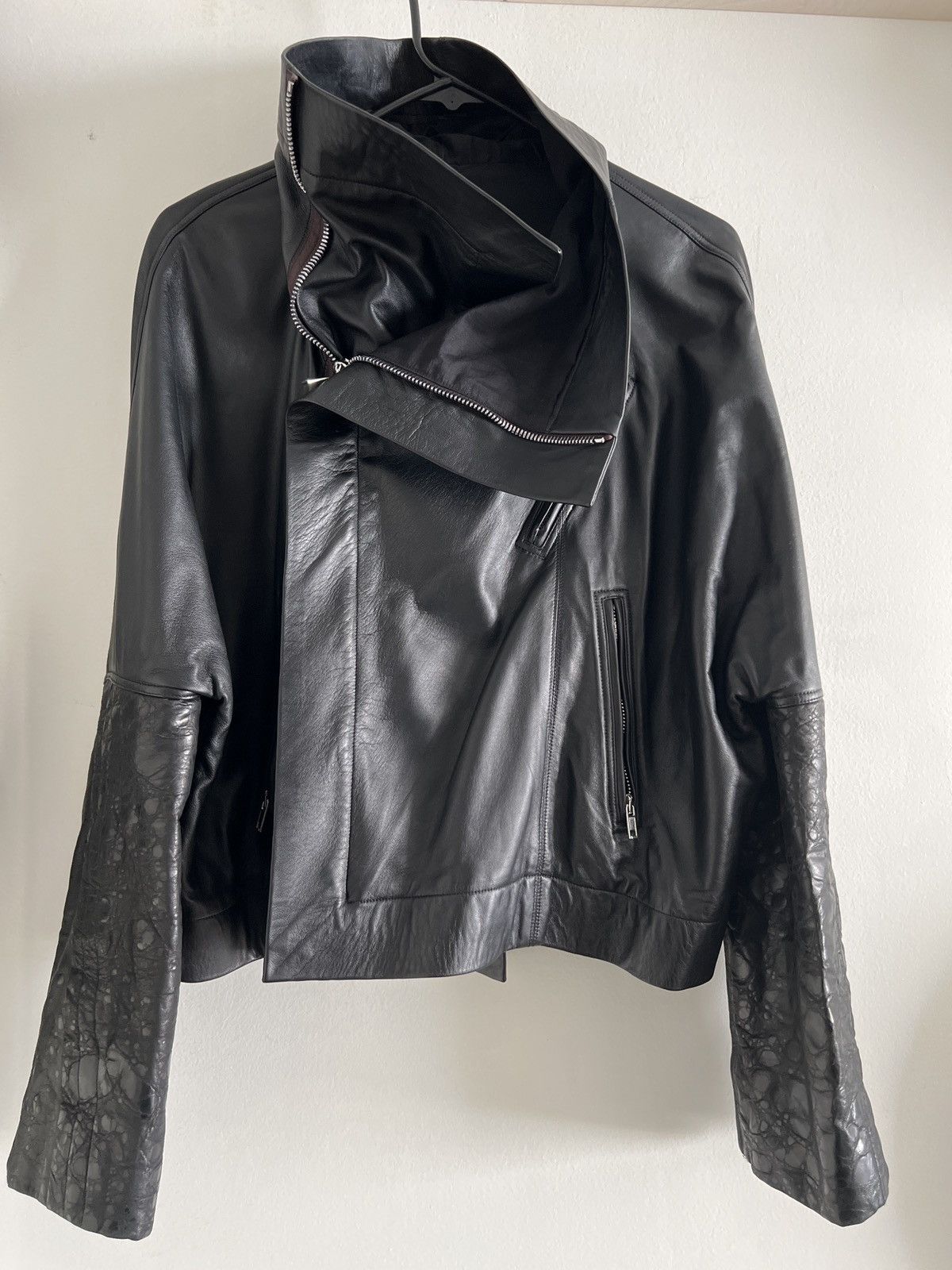 Rick Owens PERFORMA dual leather black jacket coat Size US M / EU 48-50 / 2 - 3 Thumbnail