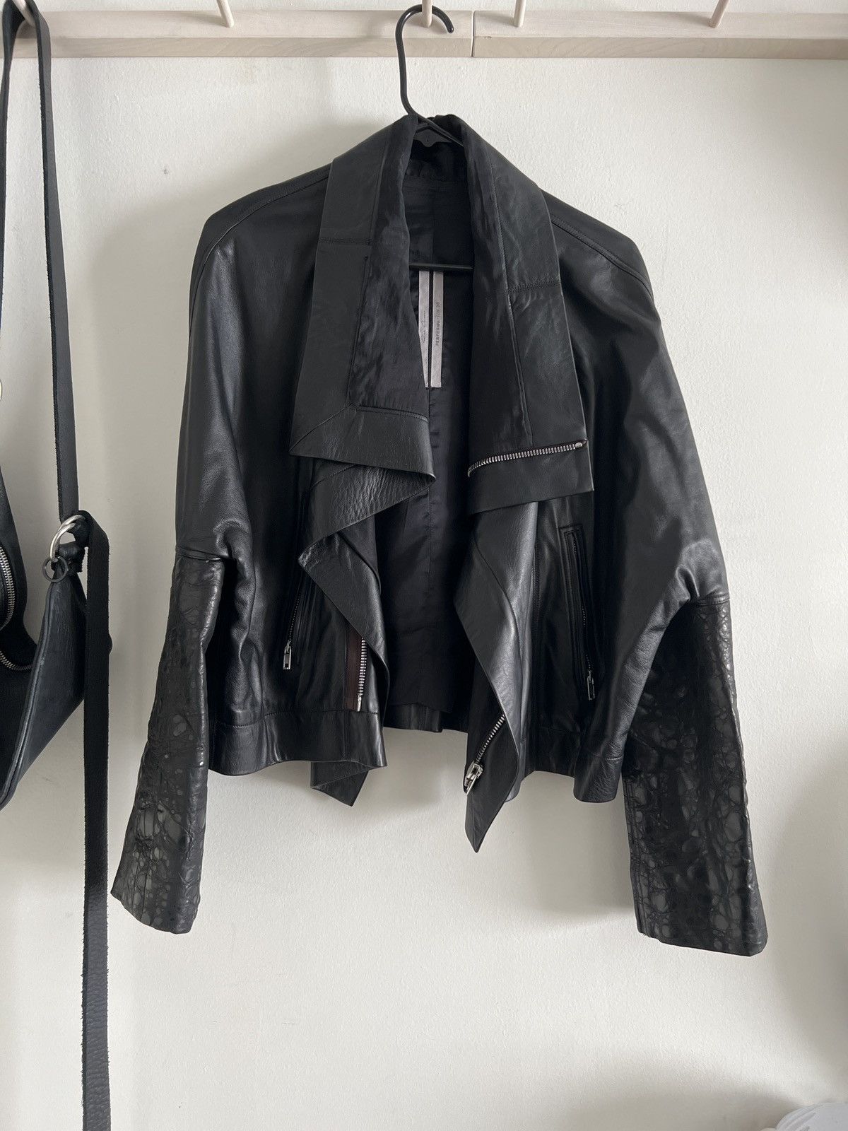 Rick Owens PERFORMA dual leather black jacket coat Size US M / EU 48-50 / 2 - 1 Thumbnail