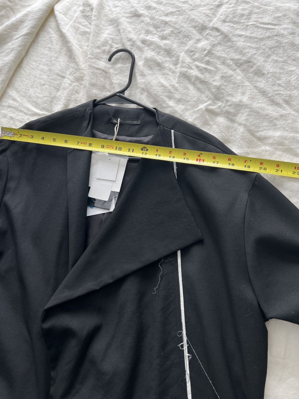 Yohji Yamamoto Grail WILDE black drapey coat jacket blazer trench Size US M / EU 48-50 / 2 - 9 Thumbnail