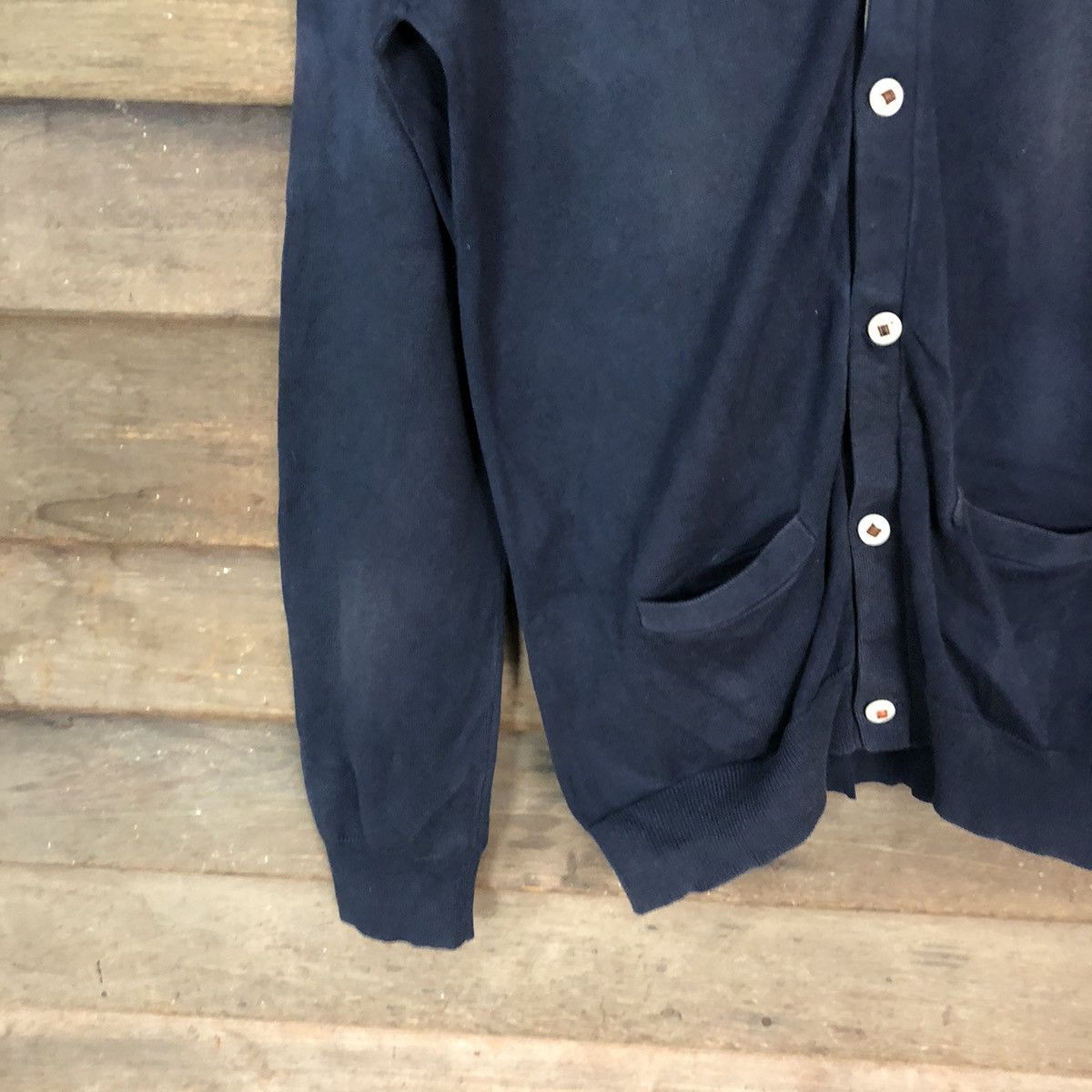Beams Plus Beams Dark Blue faded Cardigan #028B Size L / US 10 / IT 46 - 4 Thumbnail