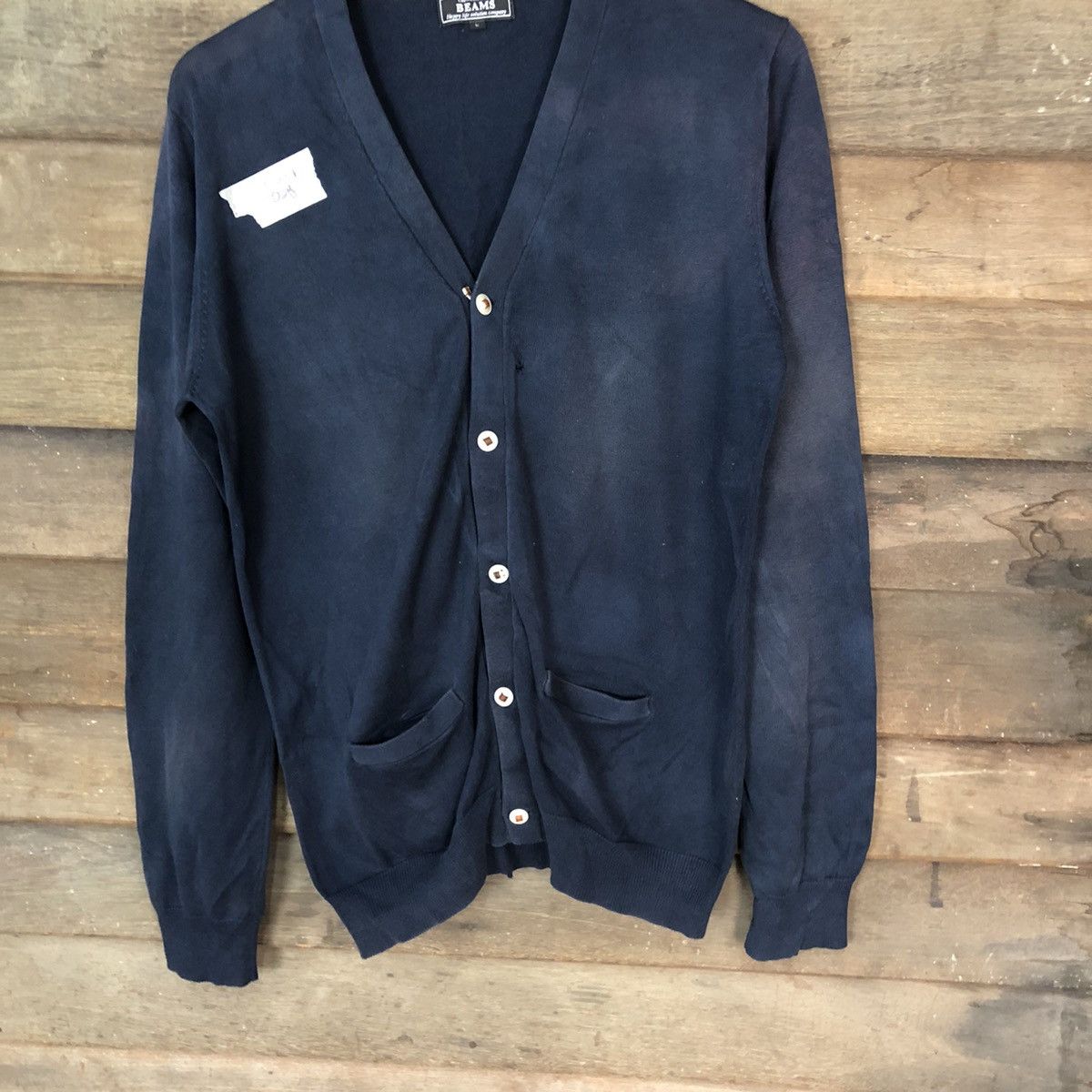 Beams Plus Beams Dark Blue faded Cardigan #028B Size L / US 10 / IT 46 - 3 Thumbnail