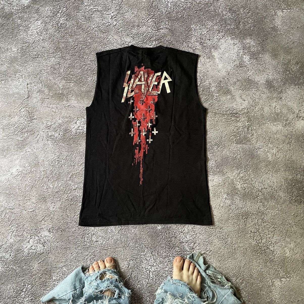 Vintage Vintage Y2K Slayer Graphic Tee Distressed Grunge Punk Boxy L Size US L / EU 52-54 / 3 - 6 Thumbnail
