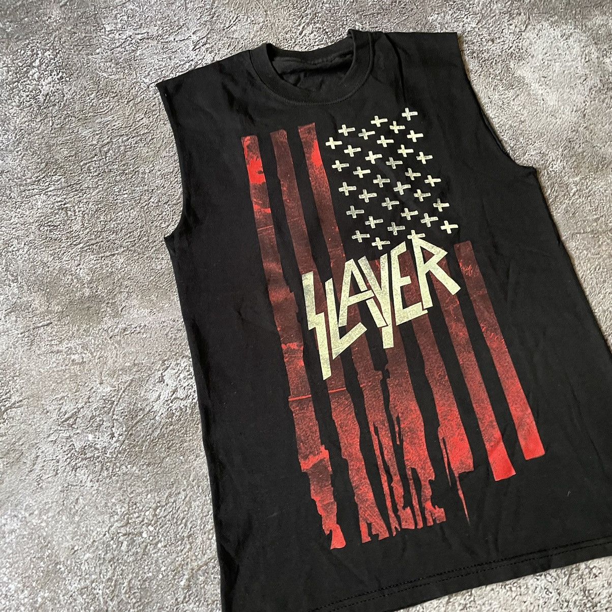Vintage Vintage Y2K Slayer Graphic Tee Distressed Grunge Punk Boxy L Size US L / EU 52-54 / 3 - 4 Thumbnail