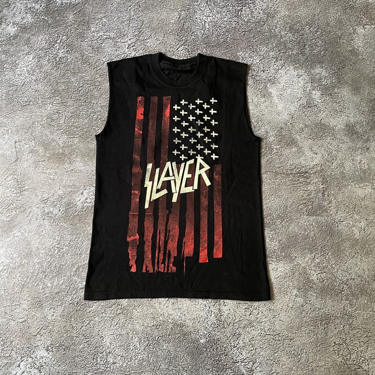 Vintage Vintage Y2K Slayer Graphic Tee Distressed Grunge Punk Boxy L Size US L / EU 52-54 / 3 - 2 Thumbnail
