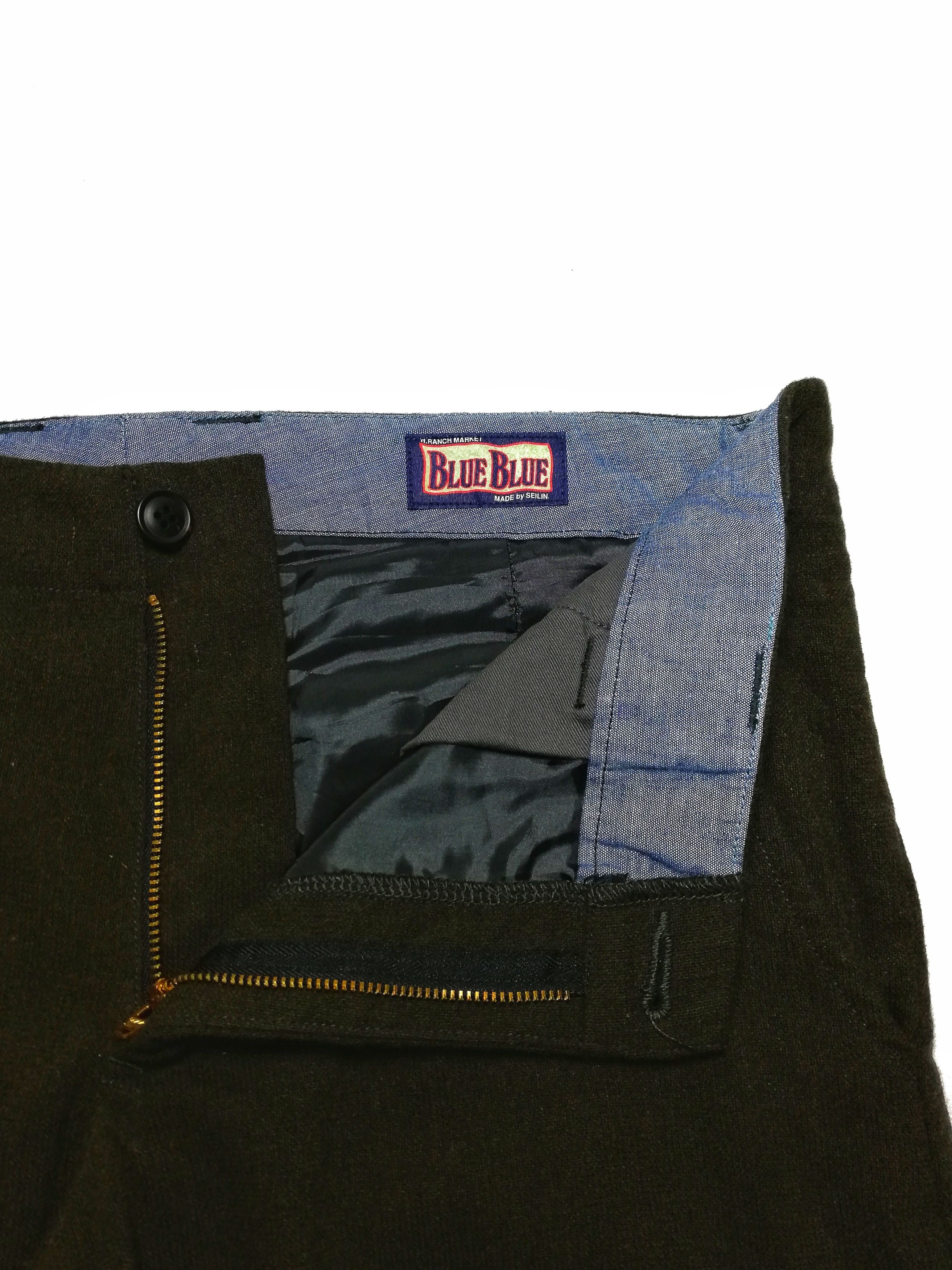 Blue Blue Japan × Japanese Brand × Vintage 🔥GRAIL Classic Blue Blue Made By Seilin Wool Casual Pants Size US 34 / EU 50 - 6 Thumbnail