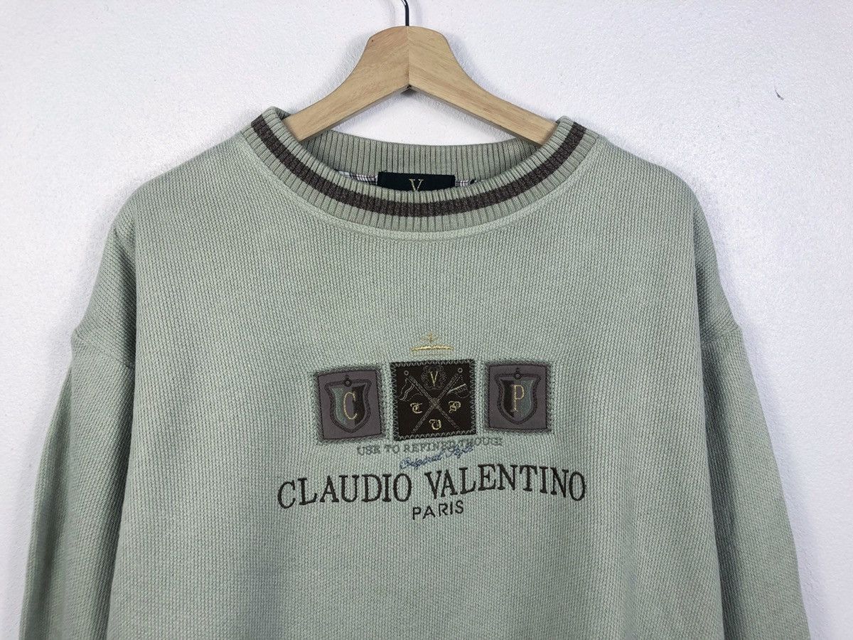 Other × Valentino × Vintage Vintage Claudio Valentino Paris Embroidered Logo Sweatshirt Size US M / EU 48-50 / 2 - 2 Thumbnail