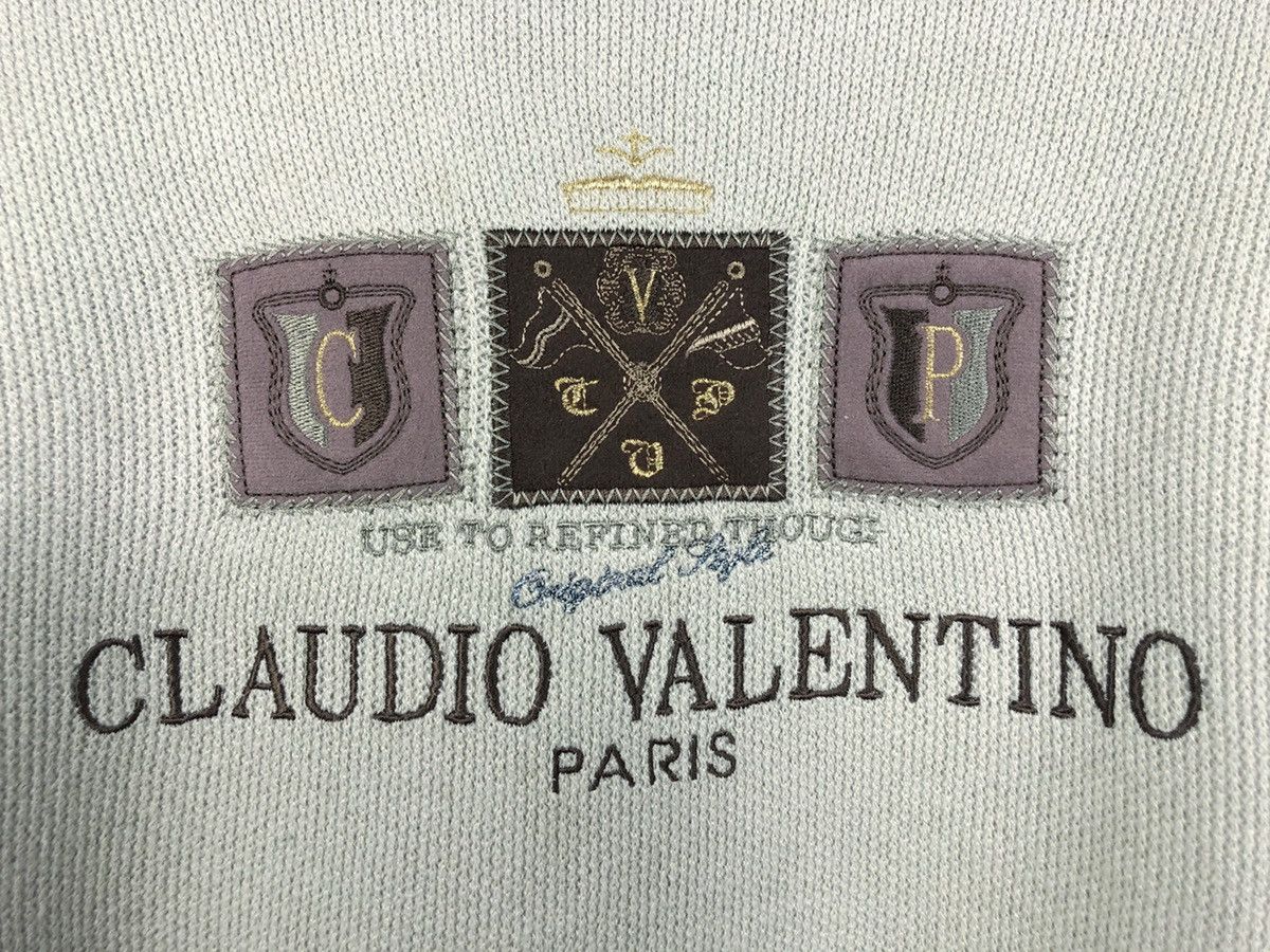 Other × Valentino × Vintage Vintage Claudio Valentino Paris Embroidered Logo Sweatshirt Size US M / EU 48-50 / 2 - 3 Thumbnail