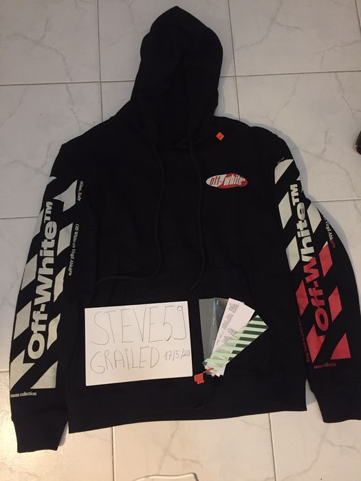 Off white diagonal outlet split logo hoodie