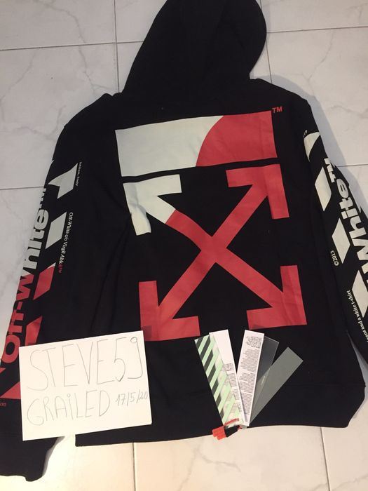 Off White Off white diagonal split logo hoodie Grailed