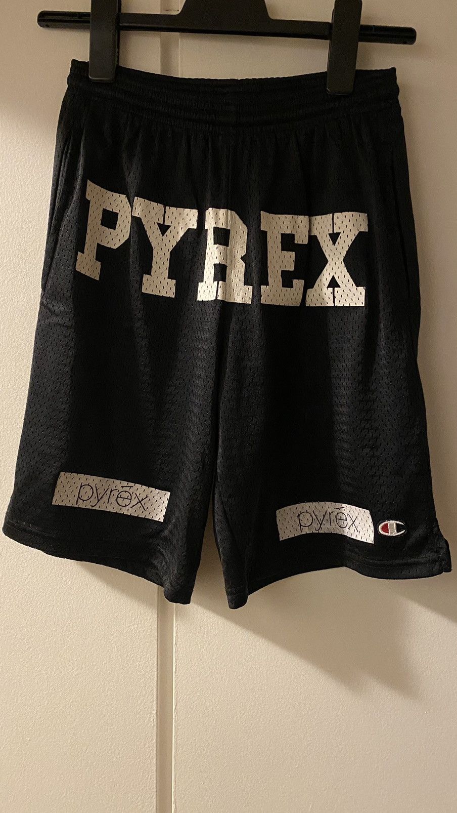 Pyrex Vision Shorts Virgil Abloh Khaki Dope Black Big Logo Size M