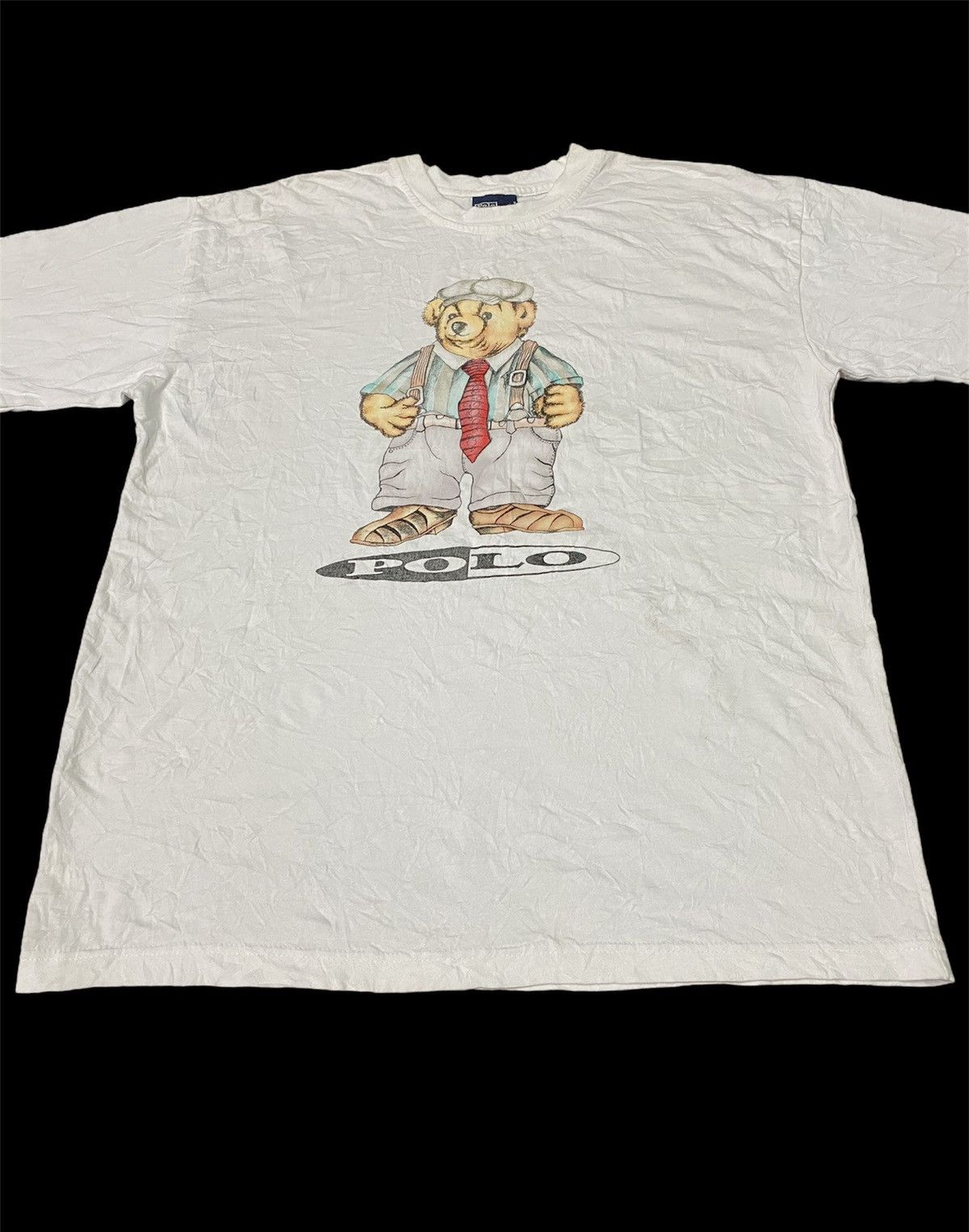 Polo Ralph Lauren Vintage Polo Bear Dirty Tshirt Size US M / EU 48-50 / 2 - 3 Thumbnail