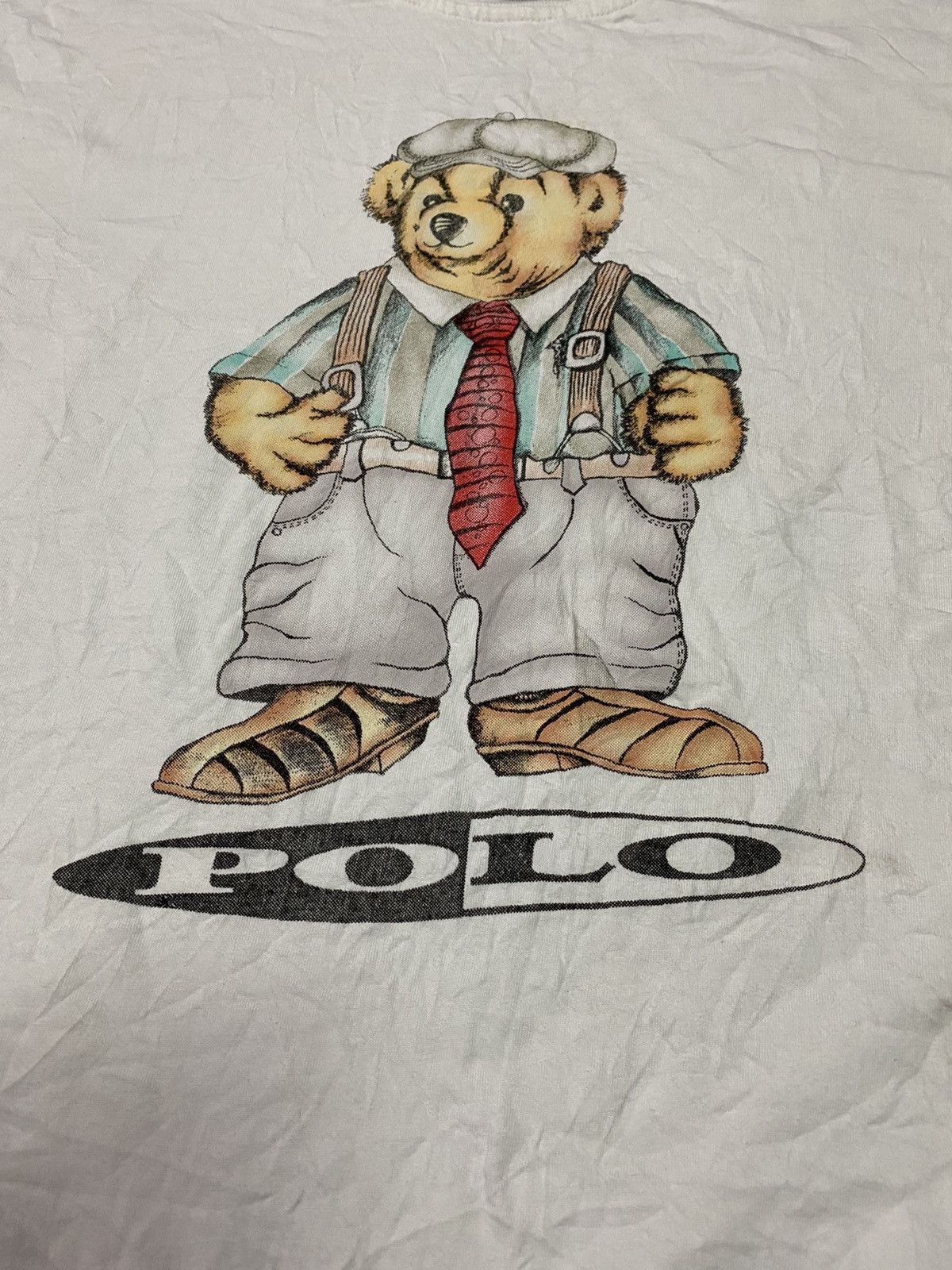 Polo Ralph Lauren Vintage Polo Bear Dirty Tshirt Size US M / EU 48-50 / 2 - 9 Thumbnail