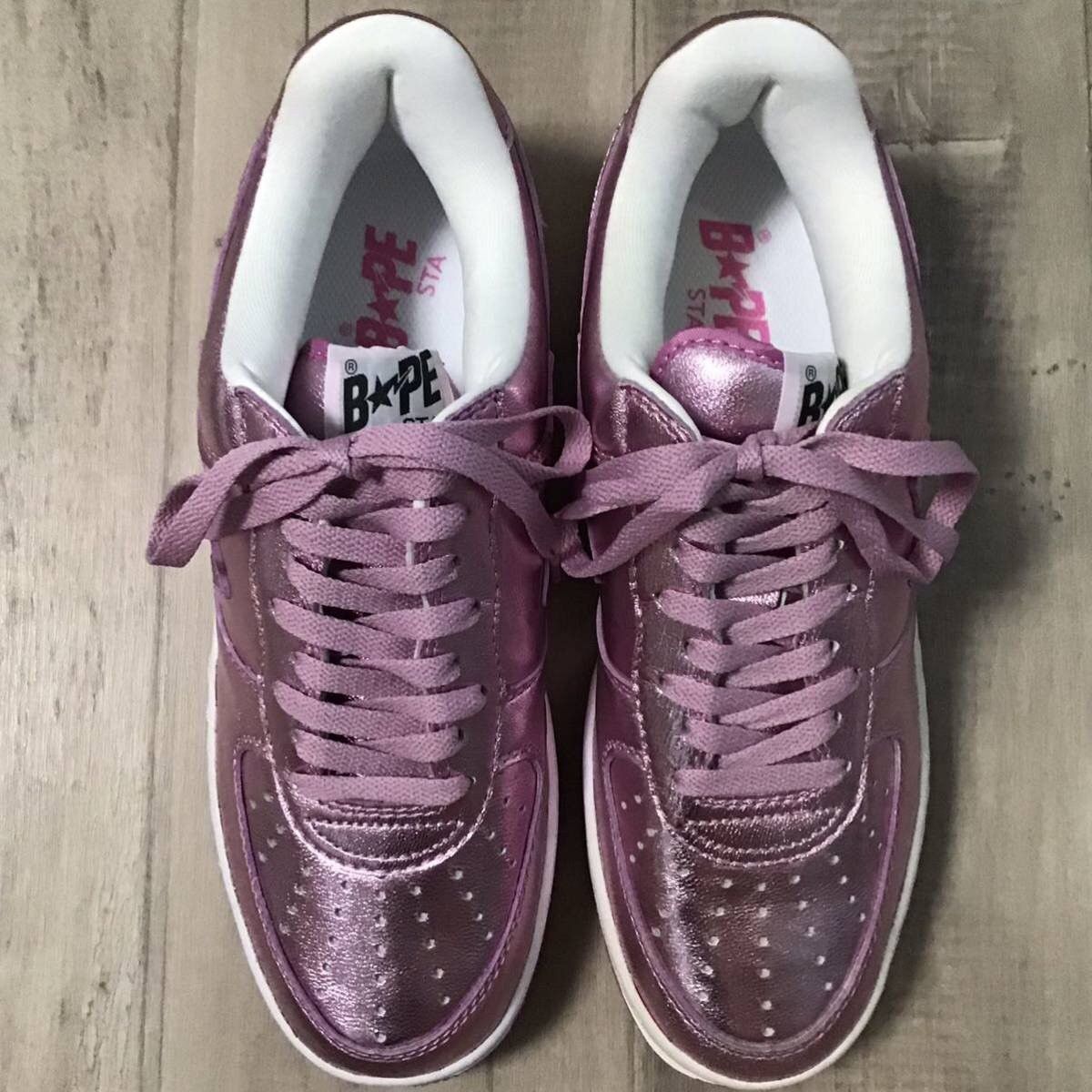 Bape Pink foil BAPE STA sneakers a bathing ape BAPESTA NIGO Size US 9.5 / EU 42-43 - 4 Thumbnail