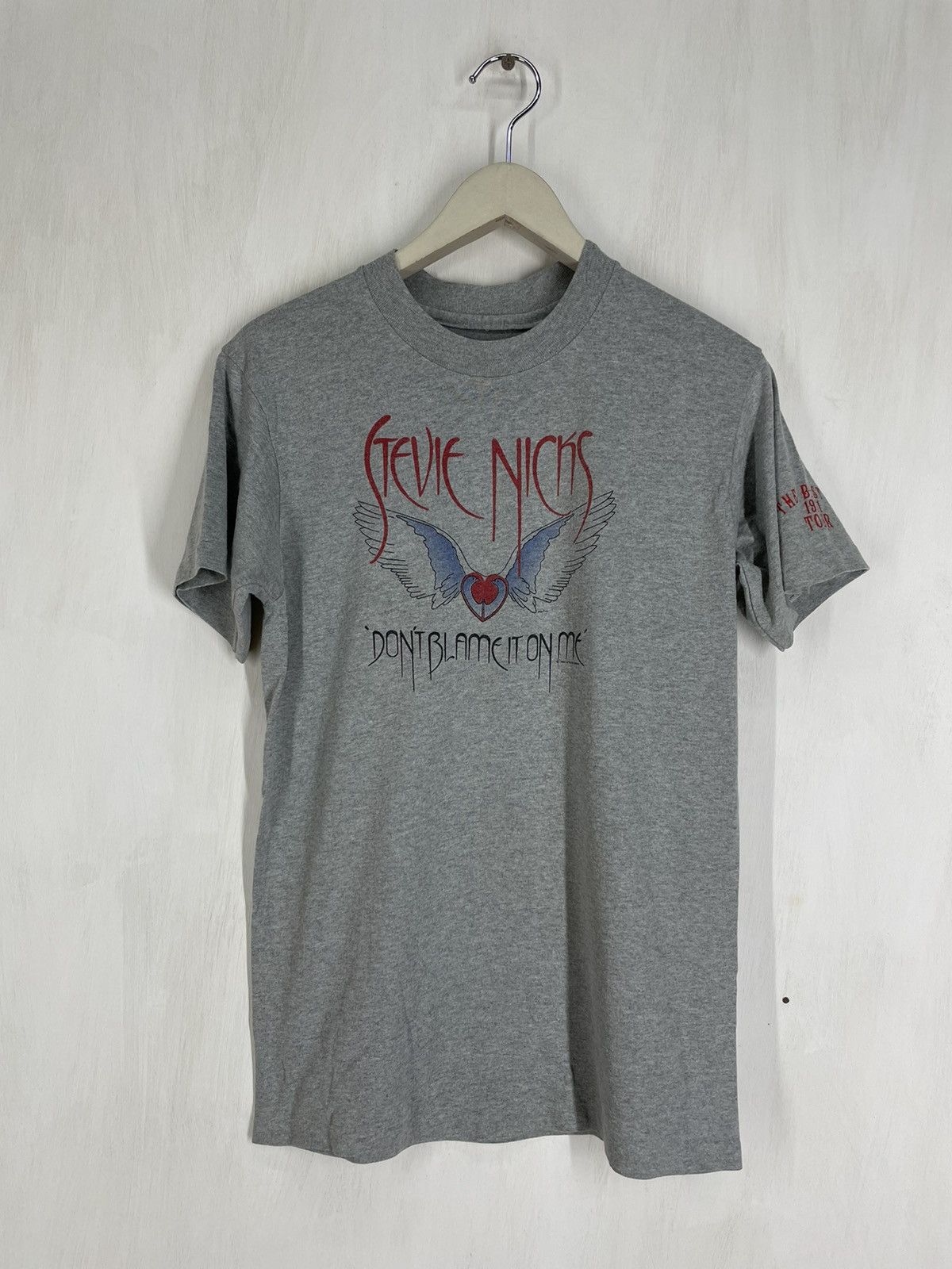 image of Band Tees x Vintage 90's Stevie Nicks 91 Tour T Shirt in Grey, Men's (Size Small)