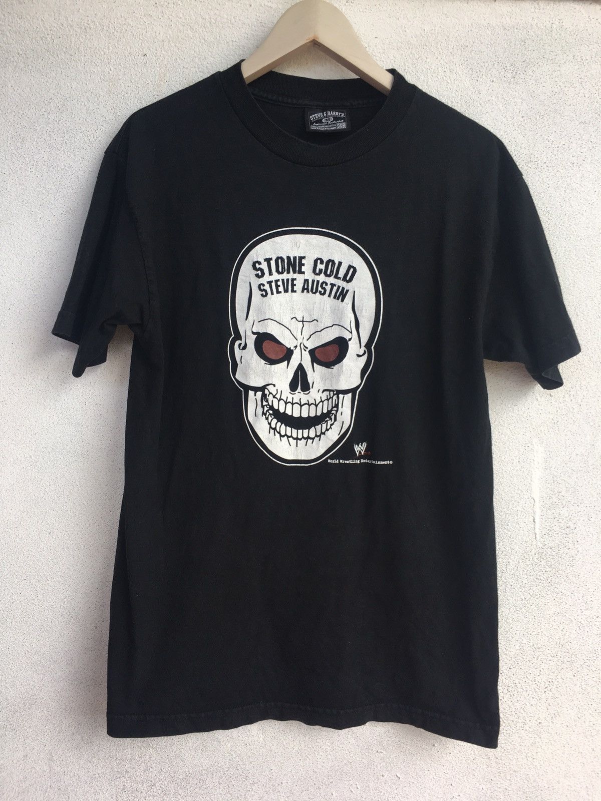 image of Vintage x Wwe Stone Cold World Wrestling Entertainment T Shirt in Black, Men's (Size Medium)
