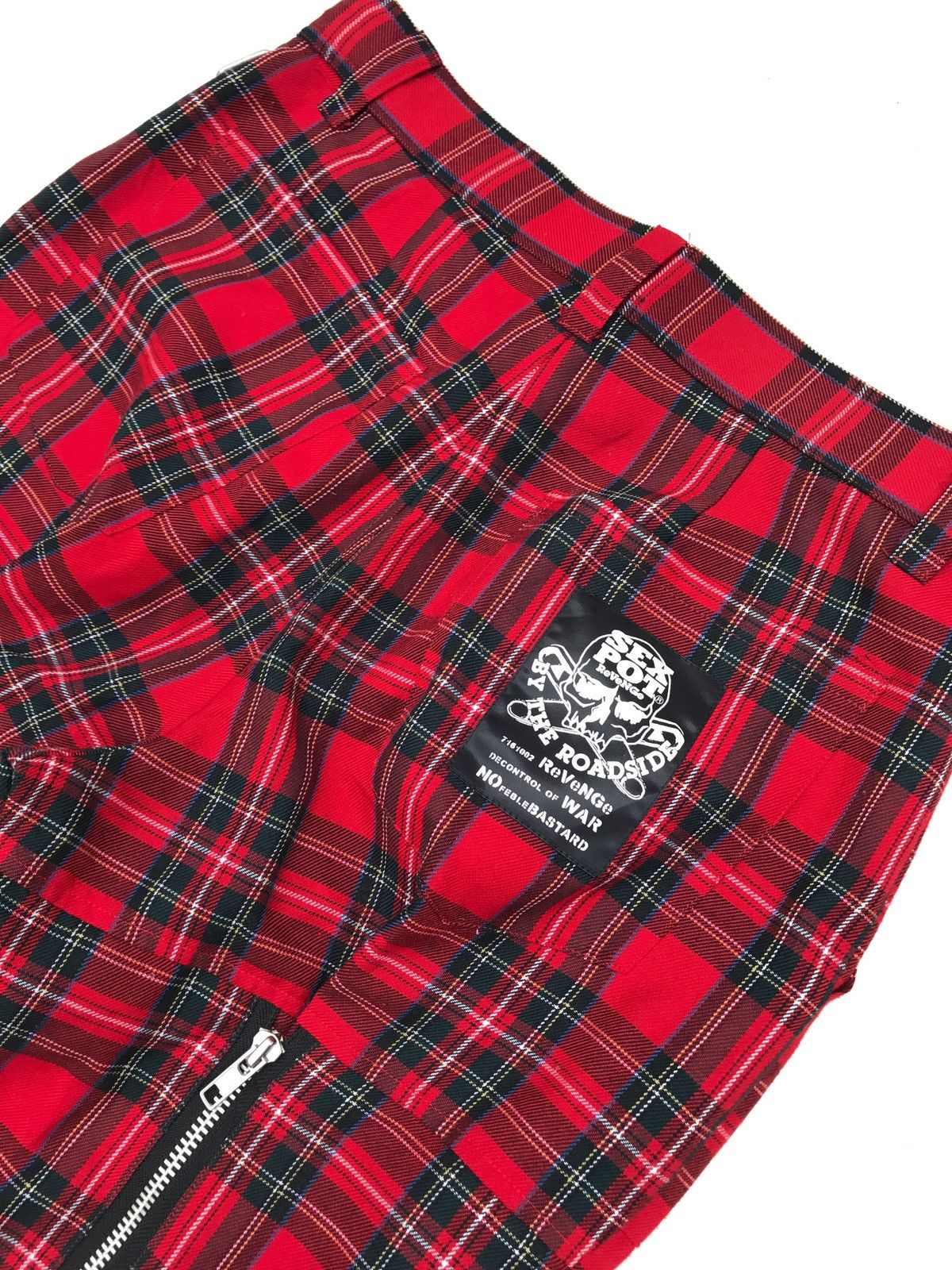 Japanese Brand Sex Pot Revenge Tartan Bondage Punk Zipper Pants Size US 28 / EU 44 - 4 Thumbnail