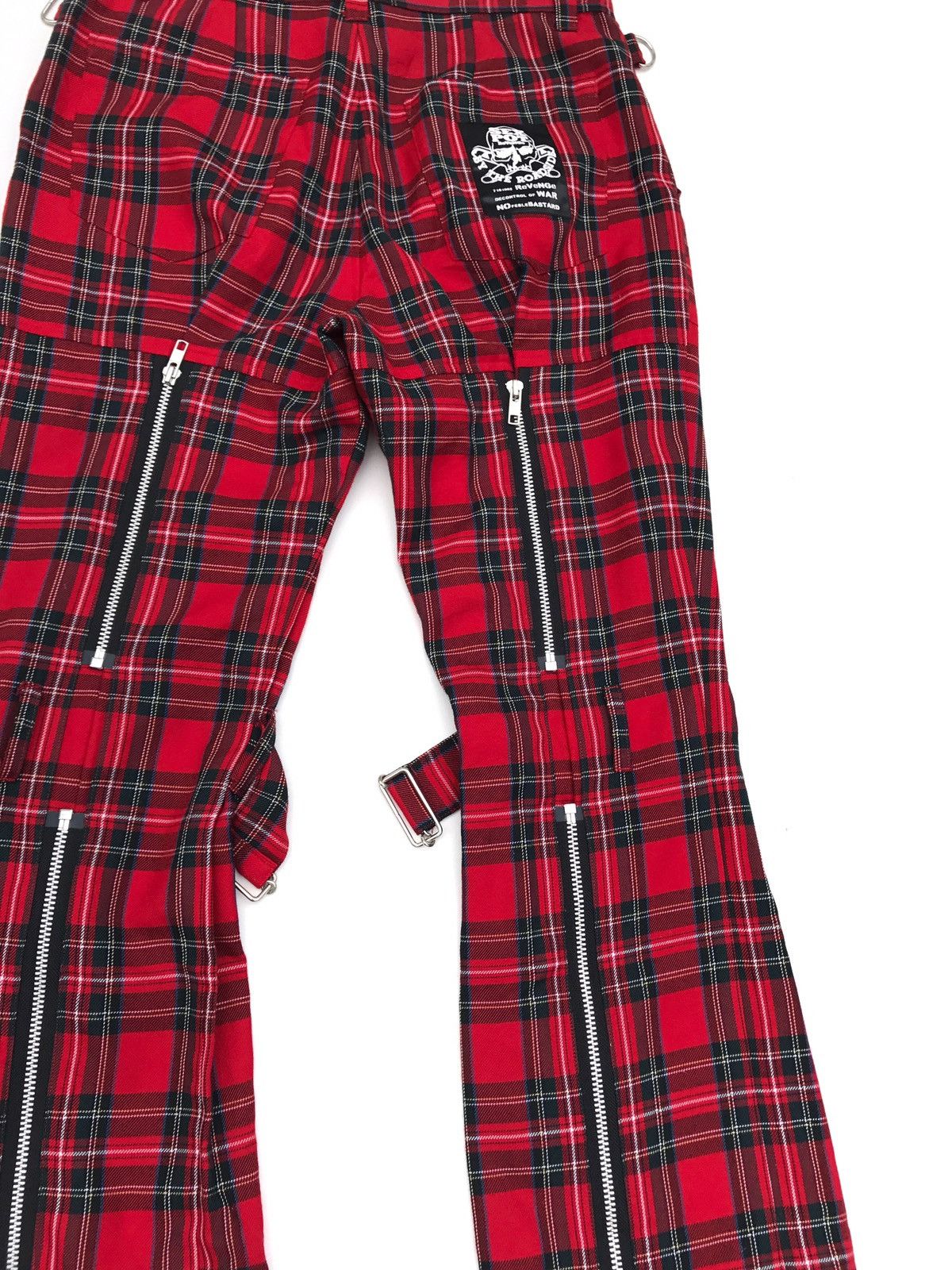Japanese Brand Sex Pot Revenge Tartan Bondage Punk Zipper Pants Size US 28 / EU 44 - 2 Thumbnail