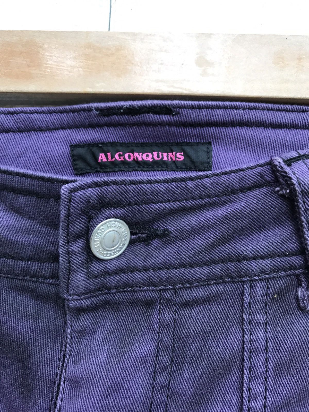 Japanese Brand Algonquins Punk Skinny Pants Zipper Patches Punk Anarchy Size US 31 - 3 Thumbnail