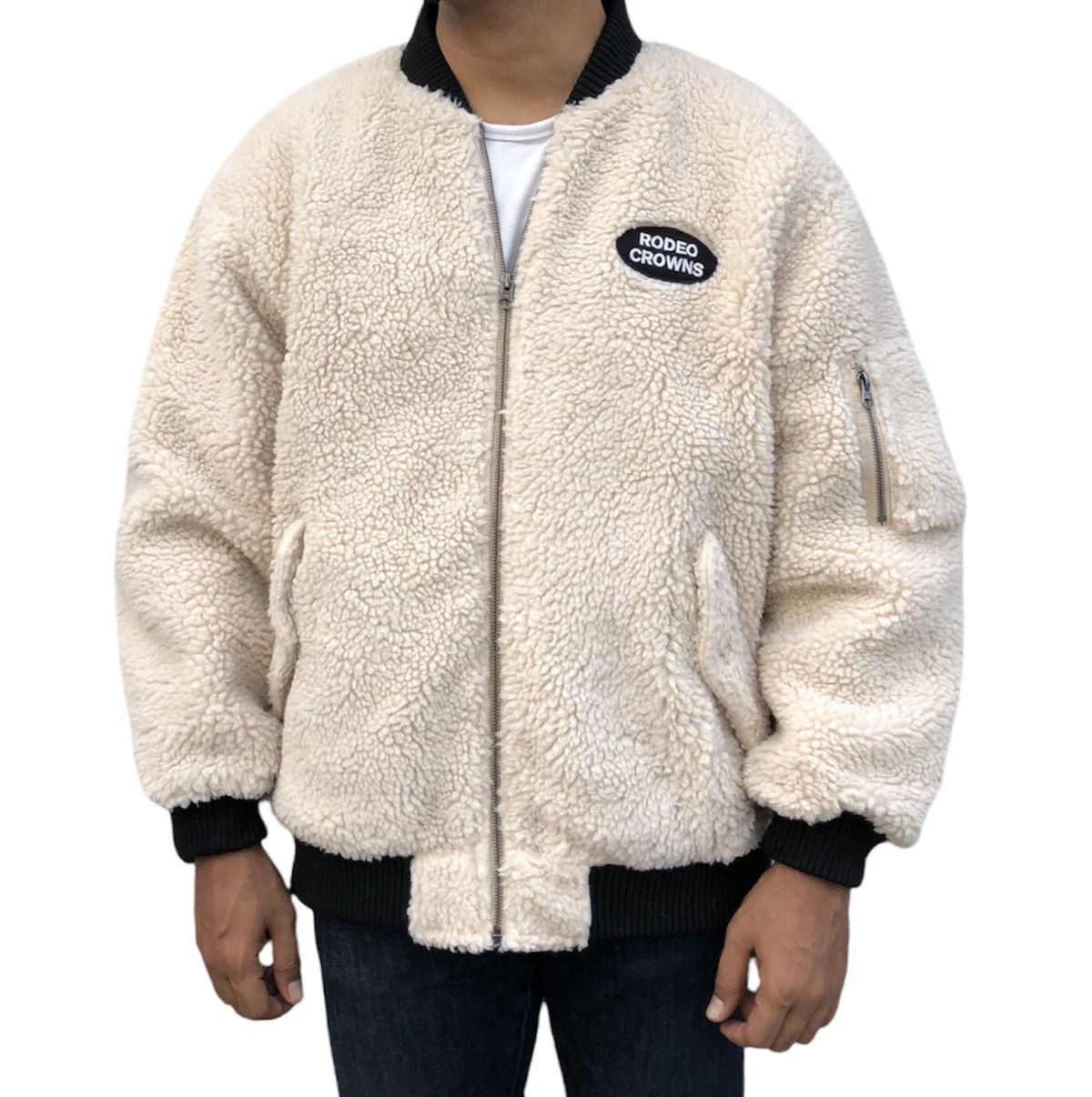 Japanese Brand Rodeo Crowns Fleece Deep Pile Bomber Jacket Size US M / EU 48-50 / 2 - 4 Thumbnail