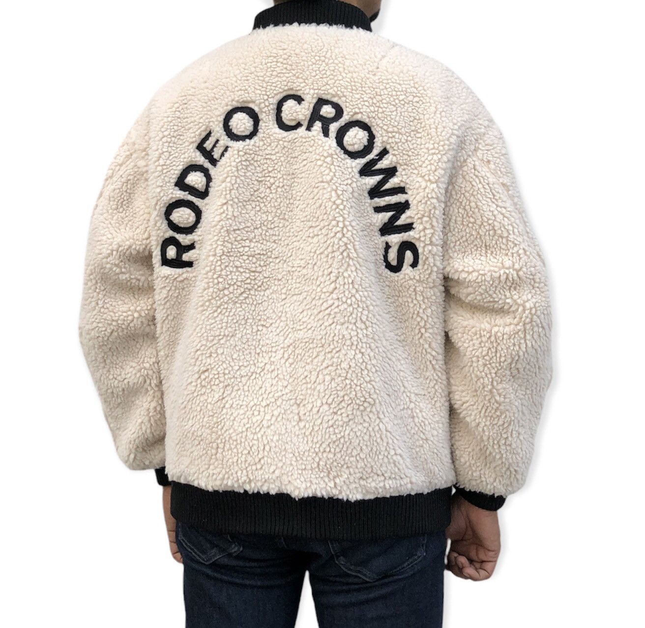 Japanese Brand Rodeo Crowns Fleece Deep Pile Bomber Jacket Size US M / EU 48-50 / 2 - 3 Thumbnail