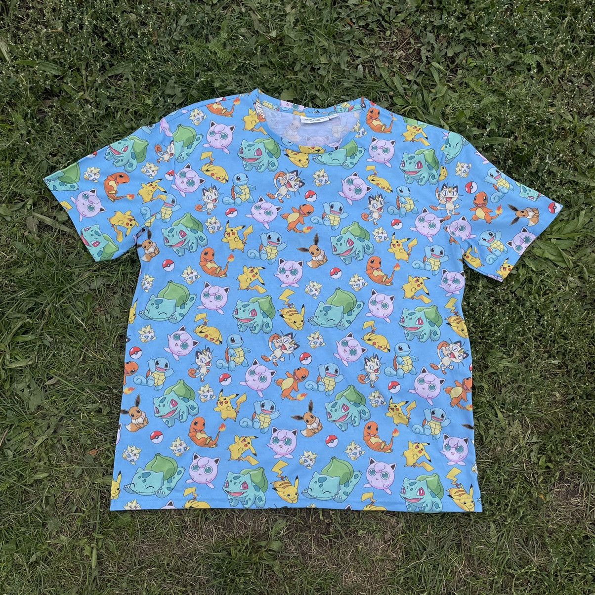 Vintage Vintage Y2K Pokemon All Over Print Graphic Tee Rave Faded XL Size US XL / EU 56 / 4 - 1 Thumbnail