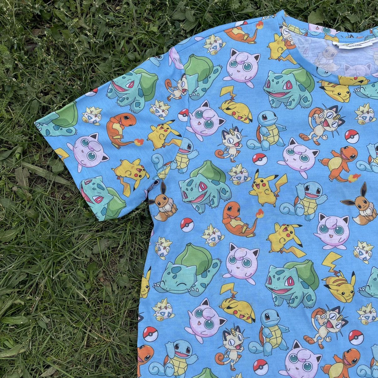 Vintage Vintage Y2K Pokemon All Over Print Graphic Tee Rave Faded XL Size US XL / EU 56 / 4 - 3 Thumbnail