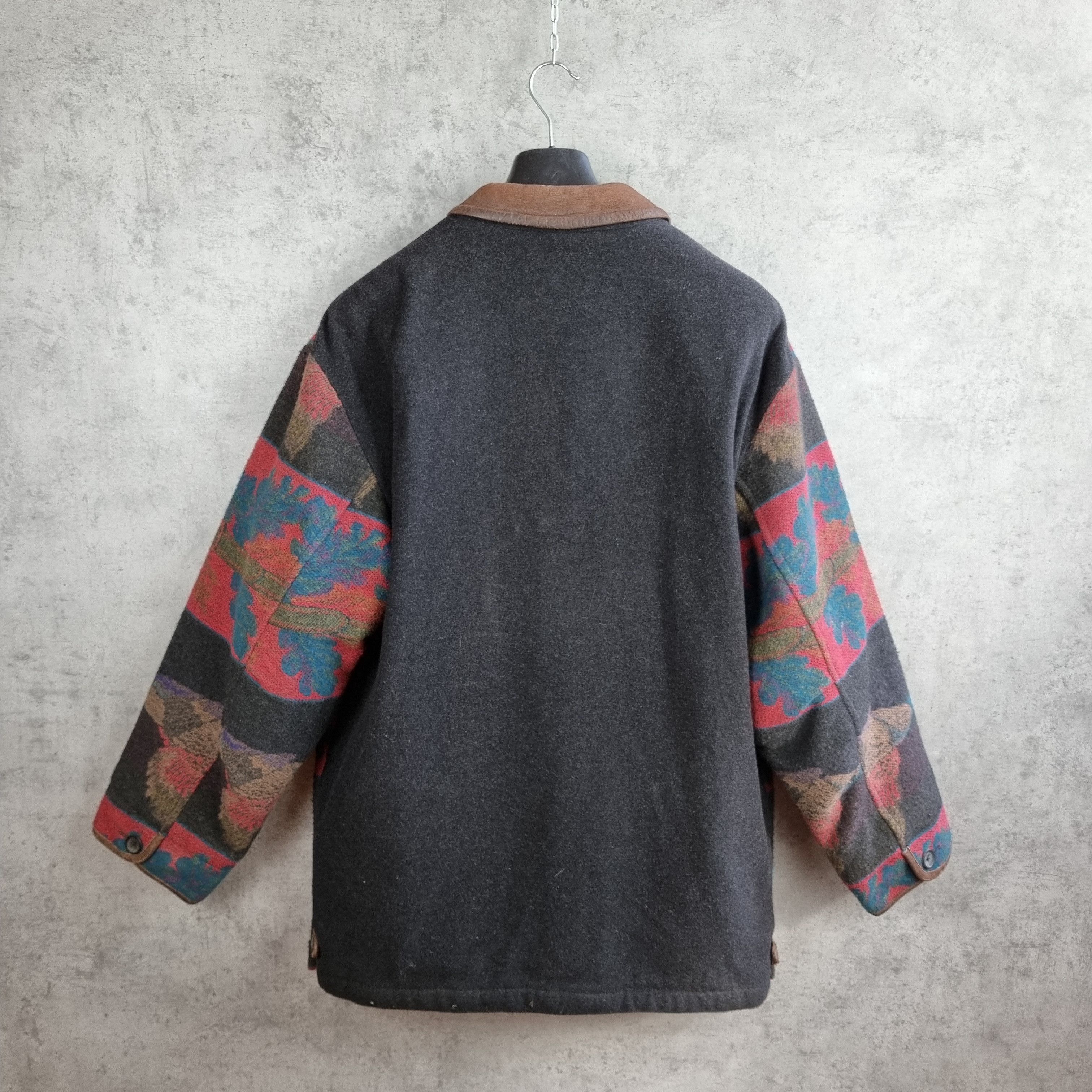 Native × Vintage 70s Hunting Wool Duck Oak Motifs Coat Pendleton Style Size US L / EU 52-54 / 3 - 6 Thumbnail