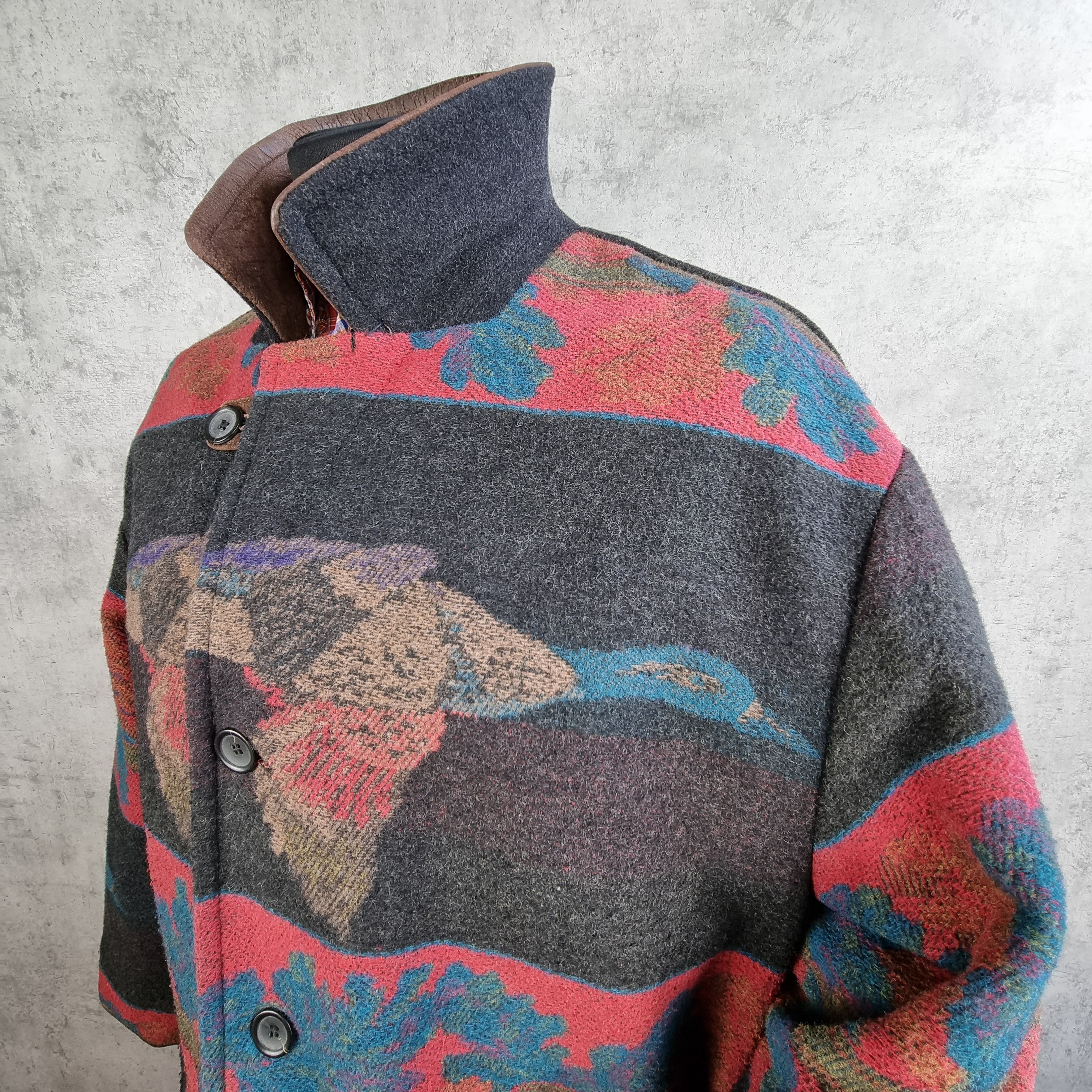 Native × Vintage 70s Hunting Wool Duck Oak Motifs Coat Pendleton Style Size US L / EU 52-54 / 3 - 18 Thumbnail