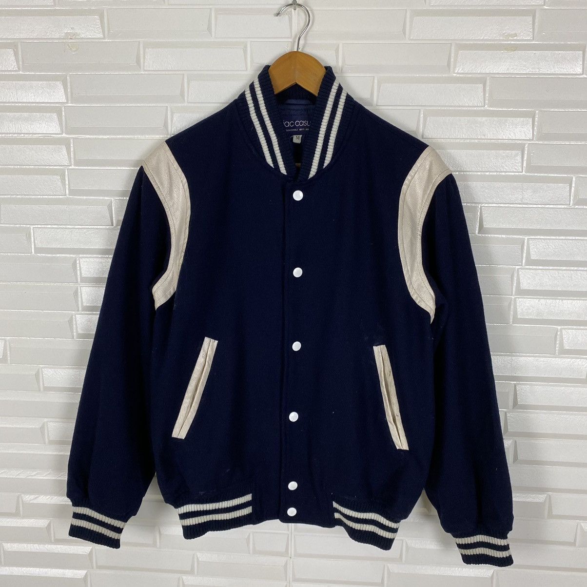 image of Varsity Jacket x Vintage Jac Casual Wool Varsity Inspire Teddy Jacket, Men's (Size Medium)