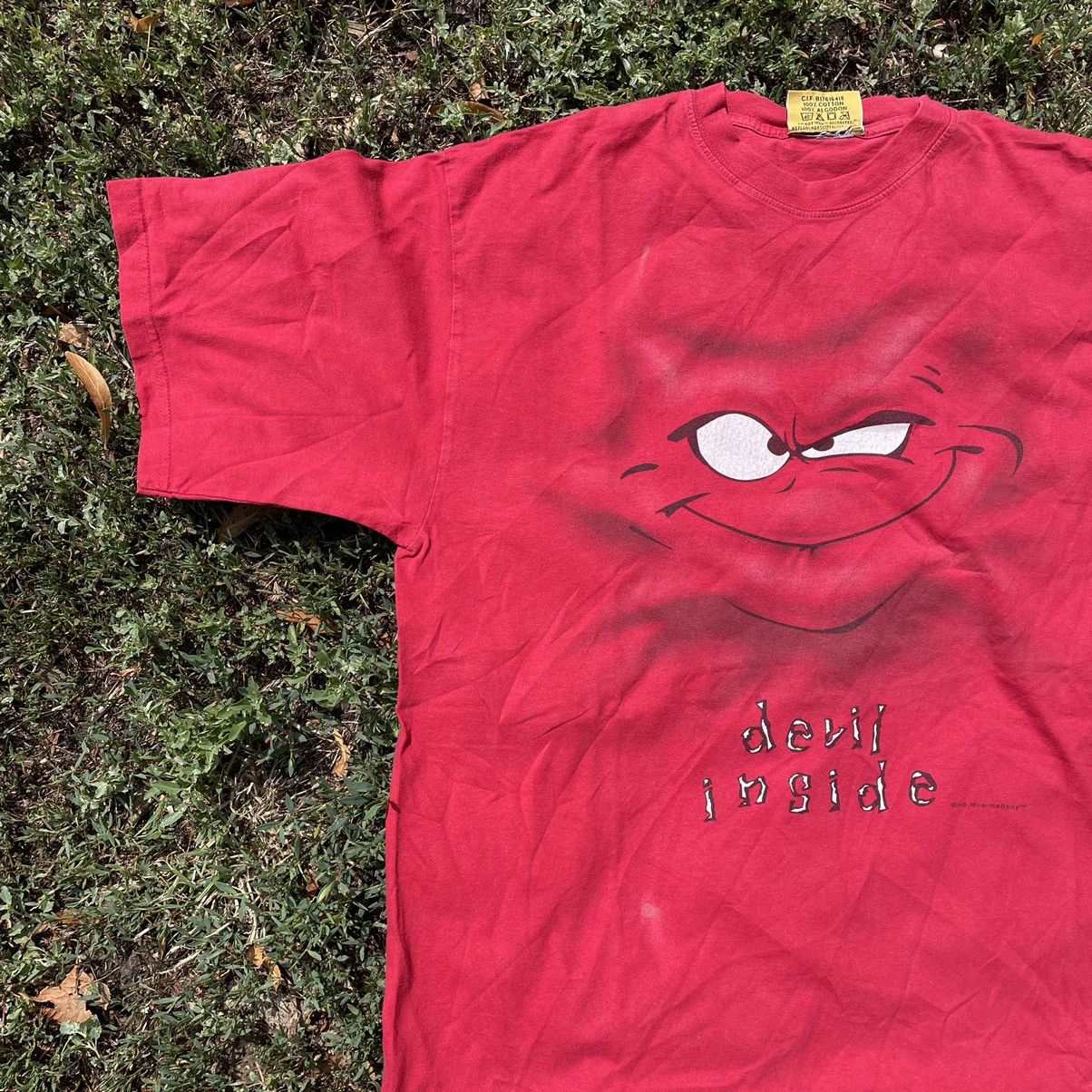 Vintage Vintage Y2K Sun Faded Graphic Tee Devil Horror Grunge Boxy L Size US L / EU 52-54 / 3 - 4 Thumbnail