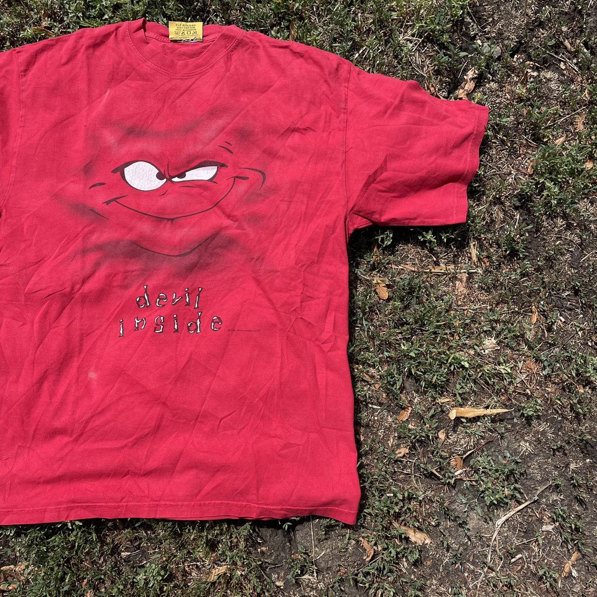 Vintage Vintage Y2K Sun Faded Graphic Tee Devil Horror Grunge Boxy L Size US L / EU 52-54 / 3 - 3 Thumbnail