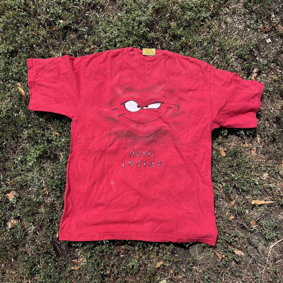 Vintage Vintage Y2K Sun Faded Graphic Tee Devil Horror Grunge Boxy L Size US L / EU 52-54 / 3 - 1 Thumbnail