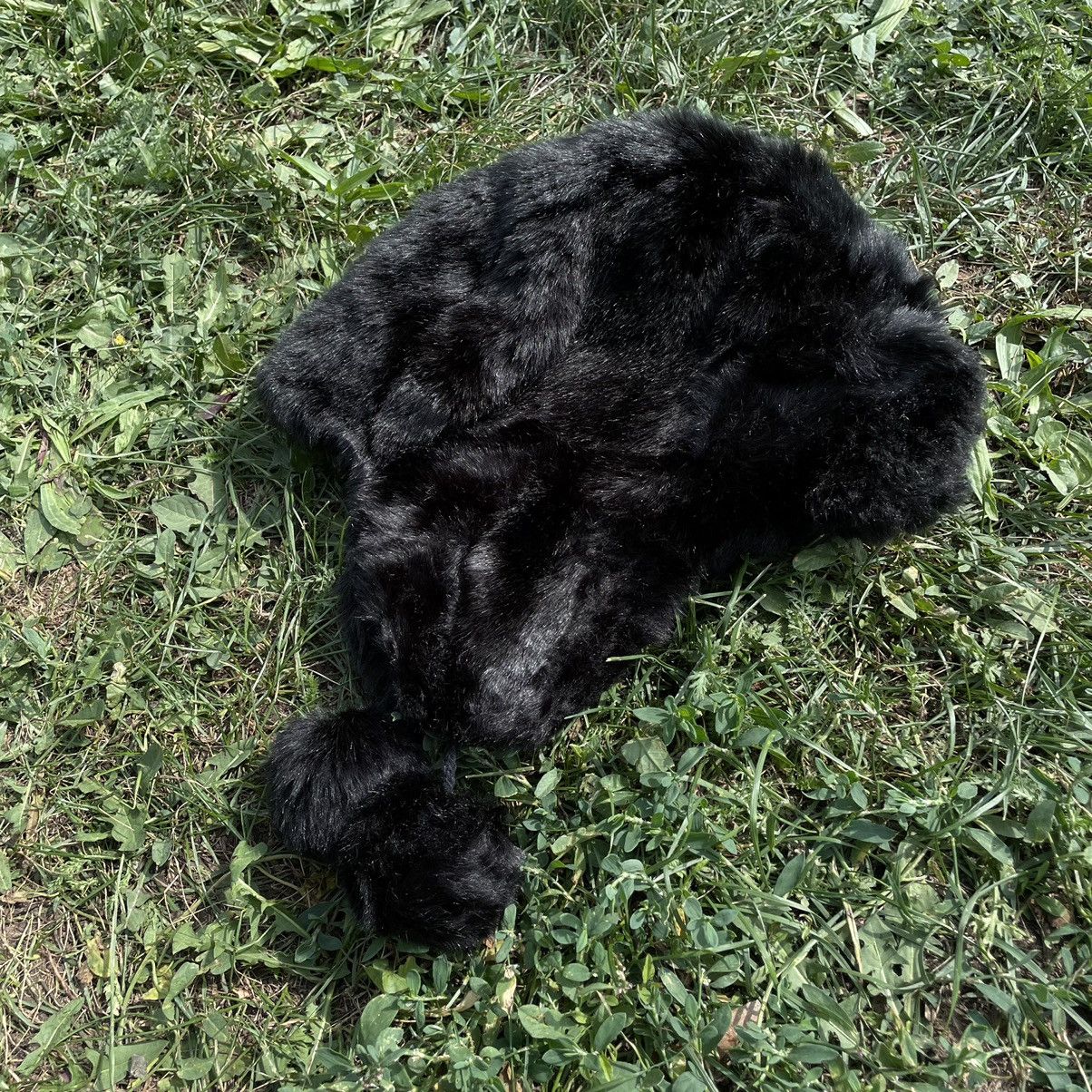 Vintage Vintage 90s Mohair Fuzzy Beanie Black Goth Alt Grunge OS Size ONE SIZE - 2 Thumbnail